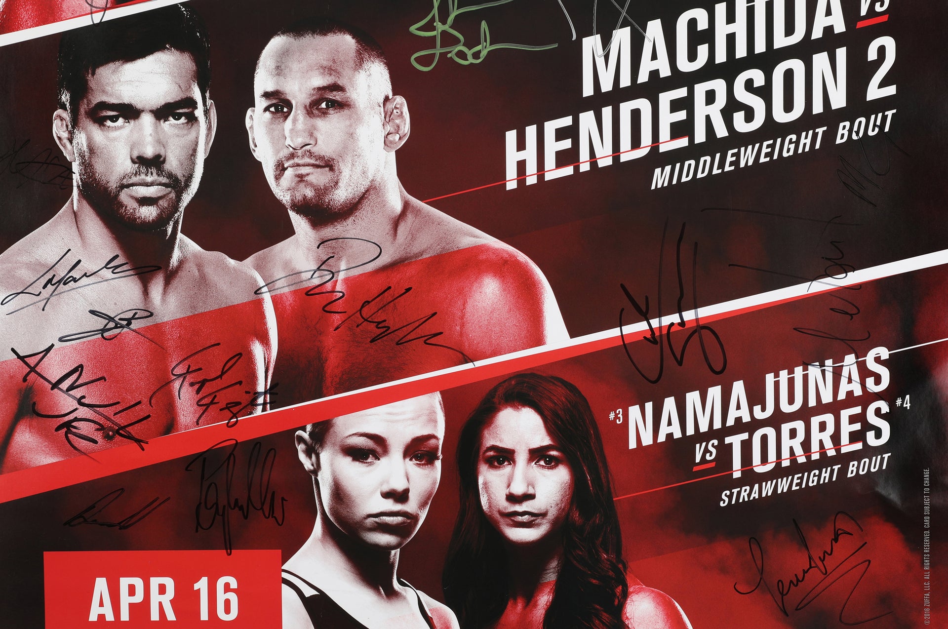 UFC on Fox: Teixeira vs Evans Autographed Event Poster