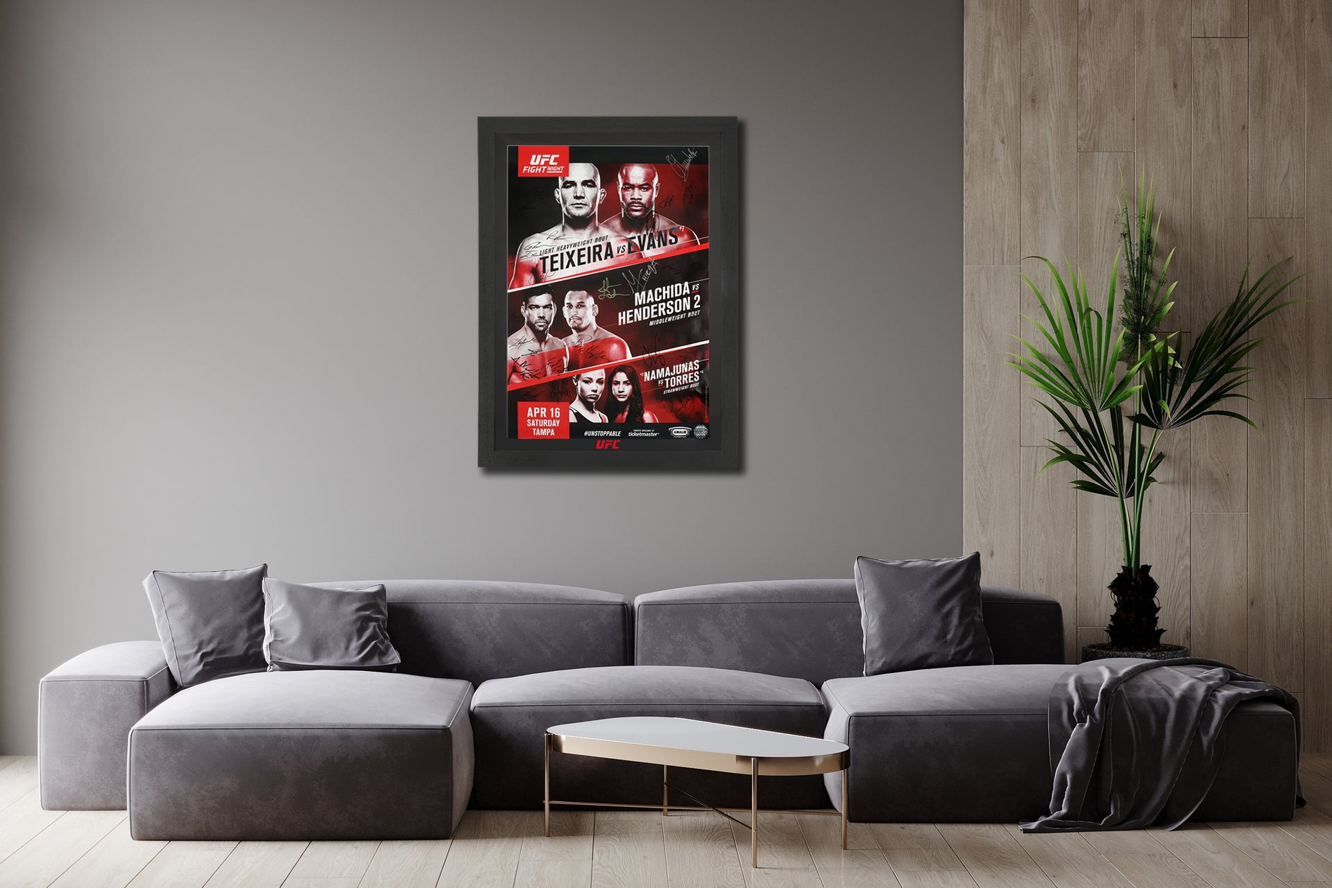 UFC on Fox: Teixeira vs Evans Autographed Event Poster