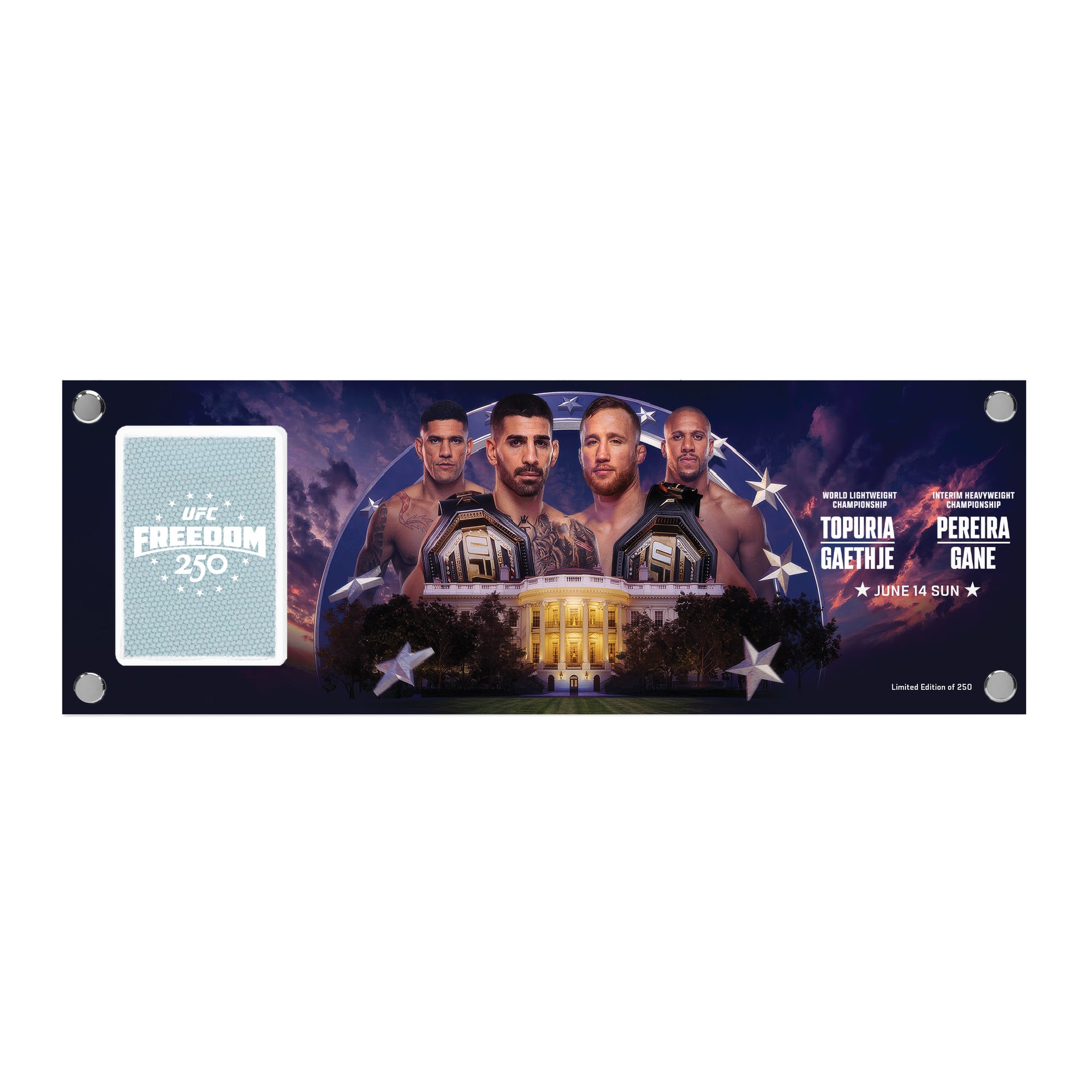 UFC Freedom 250: Topuria vs Gaethje Limited Edition Canvas in Acrylic