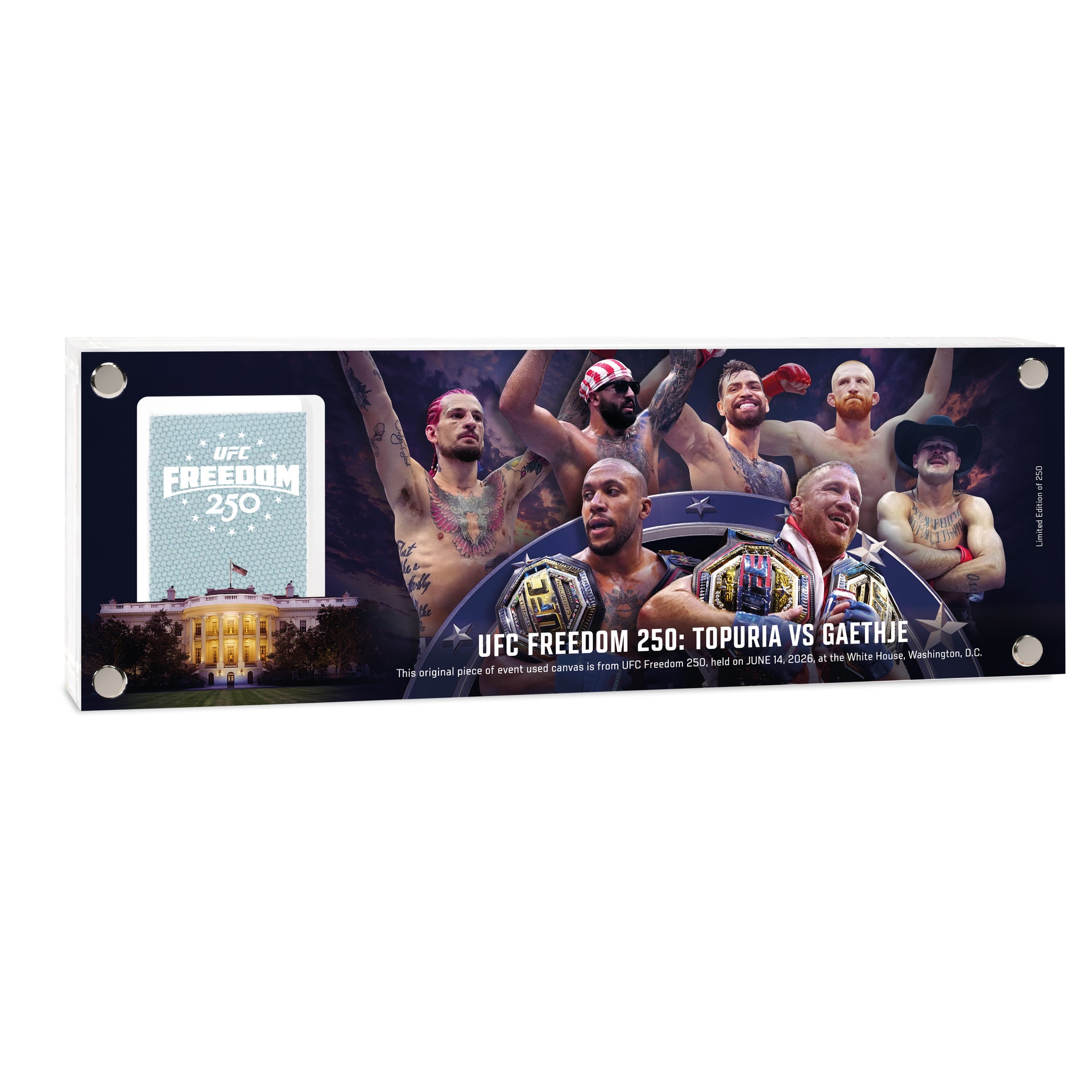 UFC Freedom 250: Topuria vs Gaethje Limited Edition Canvas in Acrylic