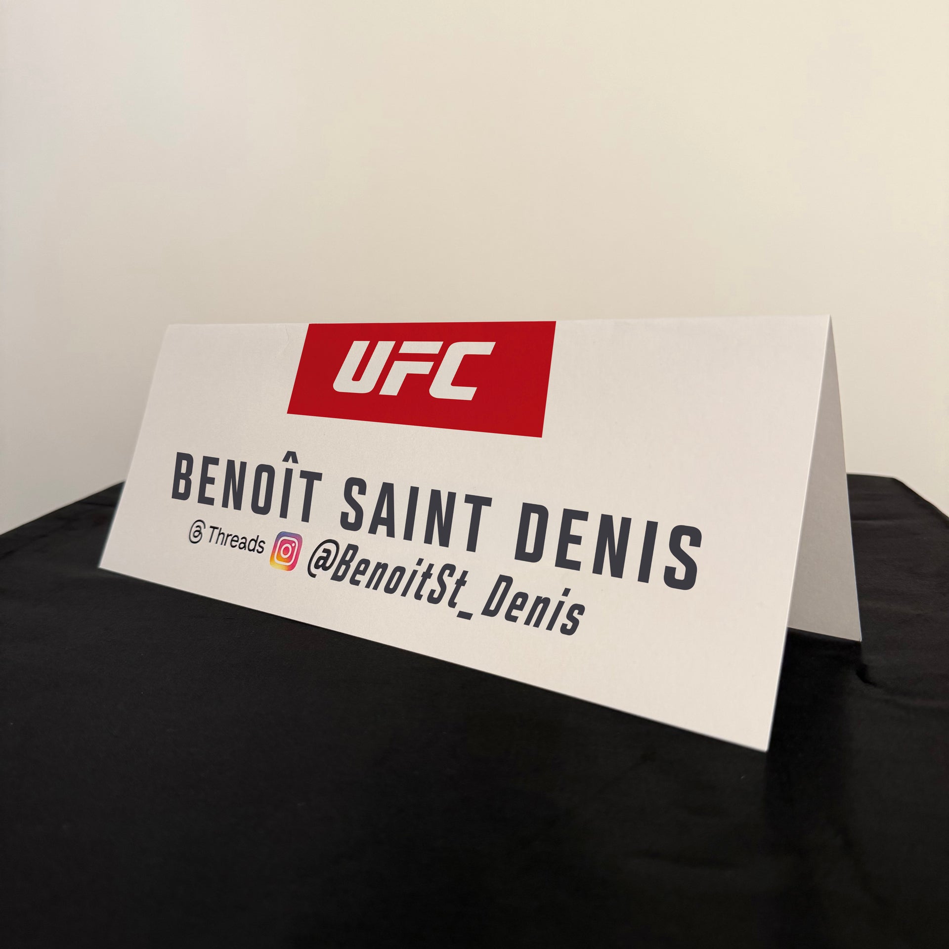 Benoit Saint Denis Press Conference Name Card UFC 329: McGregor vs Holloway 2