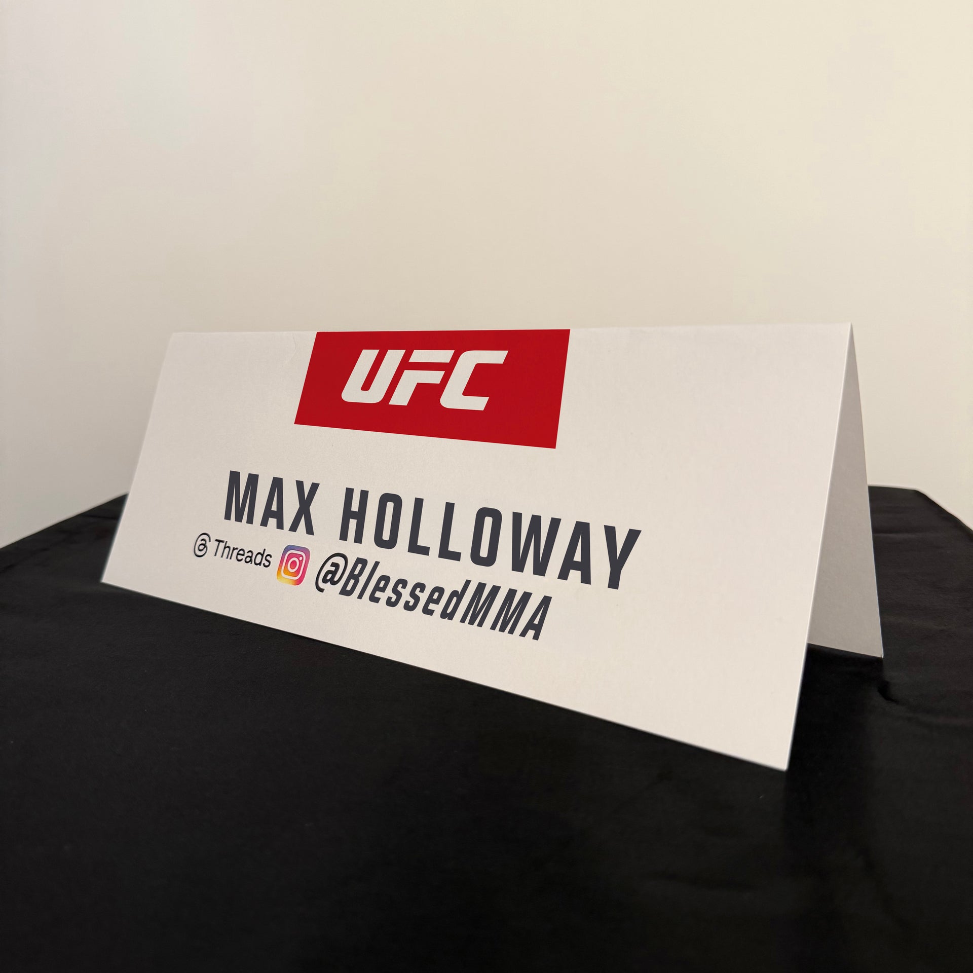 Max Holloway Press Conference Name Card UFC 329: McGregor vs Holloway 2