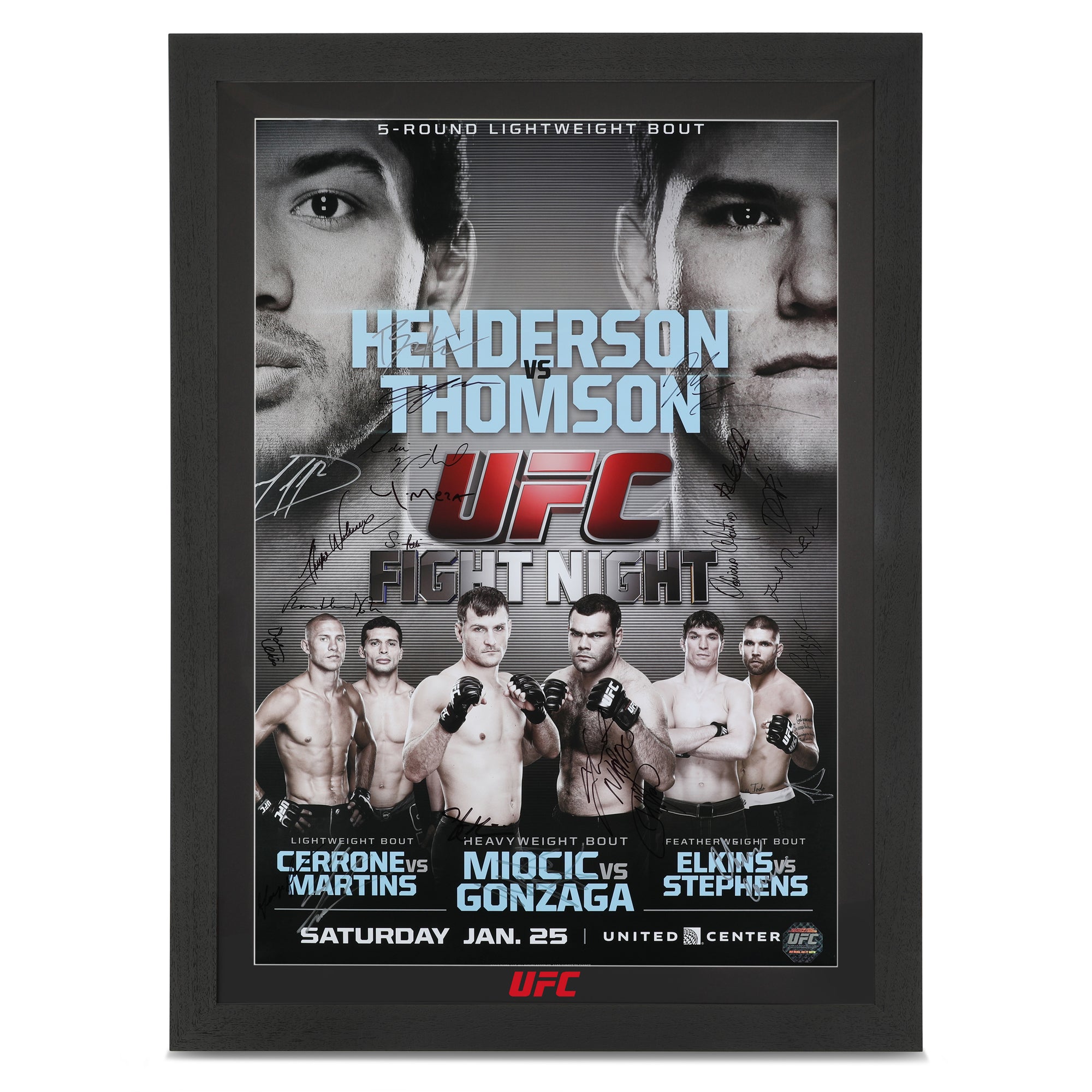 UFC on Fox 10 Chicago - Henderson vs Thomson Autographed Event Poster