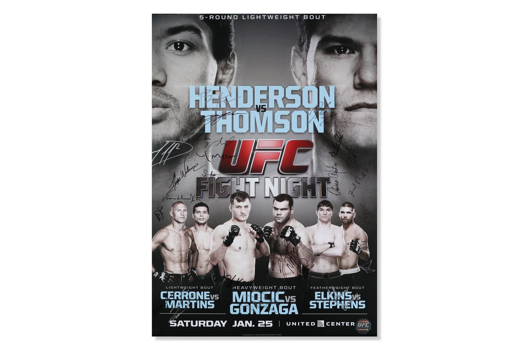 UFC on Fox 10 Chicago - Henderson vs Thomson Autographed Event Poster