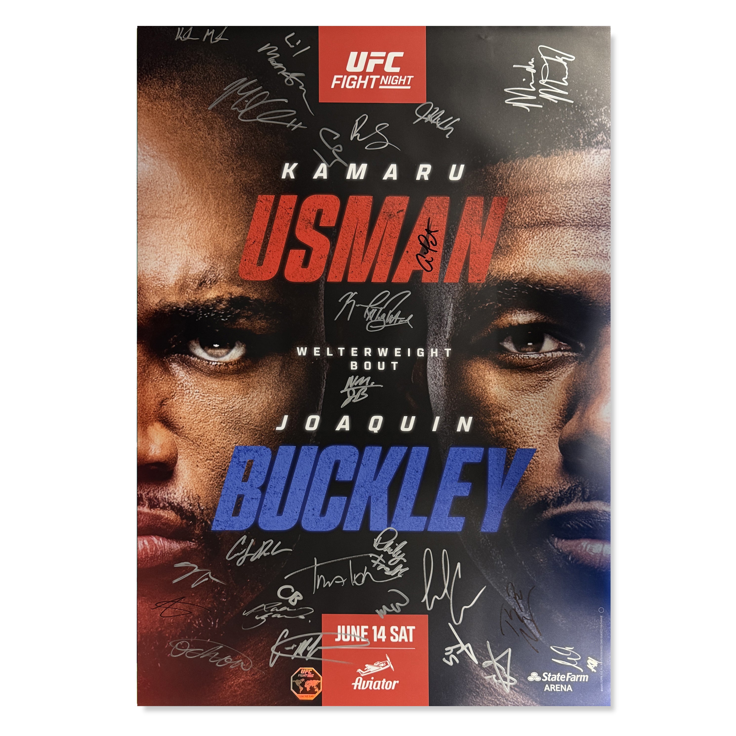 UFC Fight Night: Usman vs Buckley Autographed Event Poster