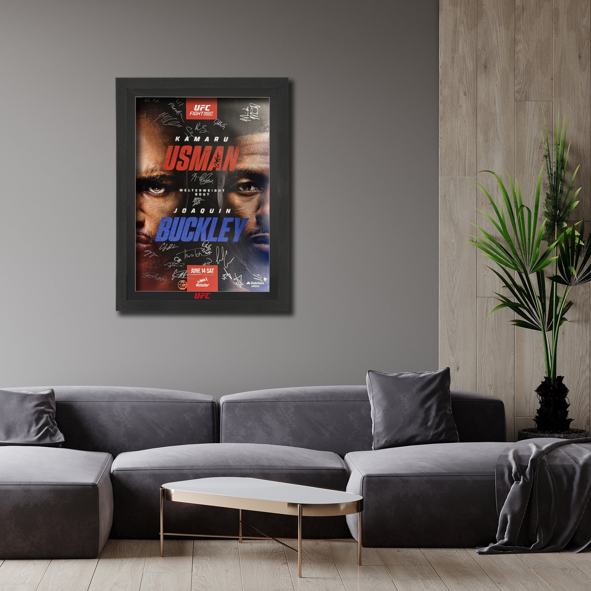 UFC Fight Night: Usman vs Buckley Autographed Event Poster