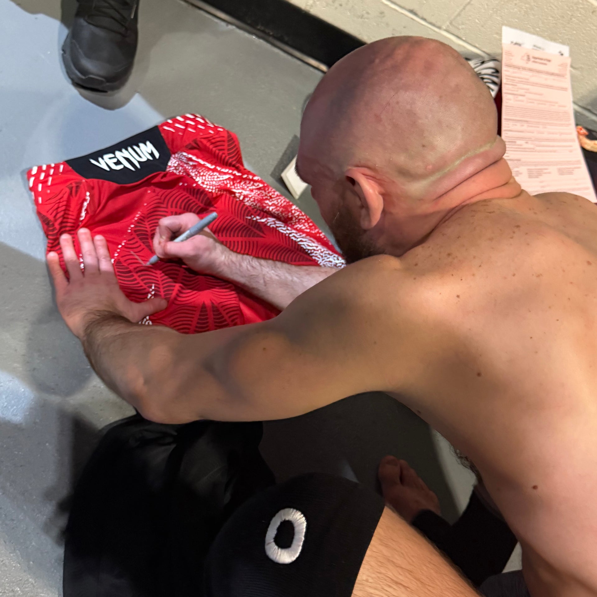 Viacheslav Borshchev Signed 1-of-1 Fight Worn Shorts VeChain UFC 322: Della Maddalena vs Makhachev