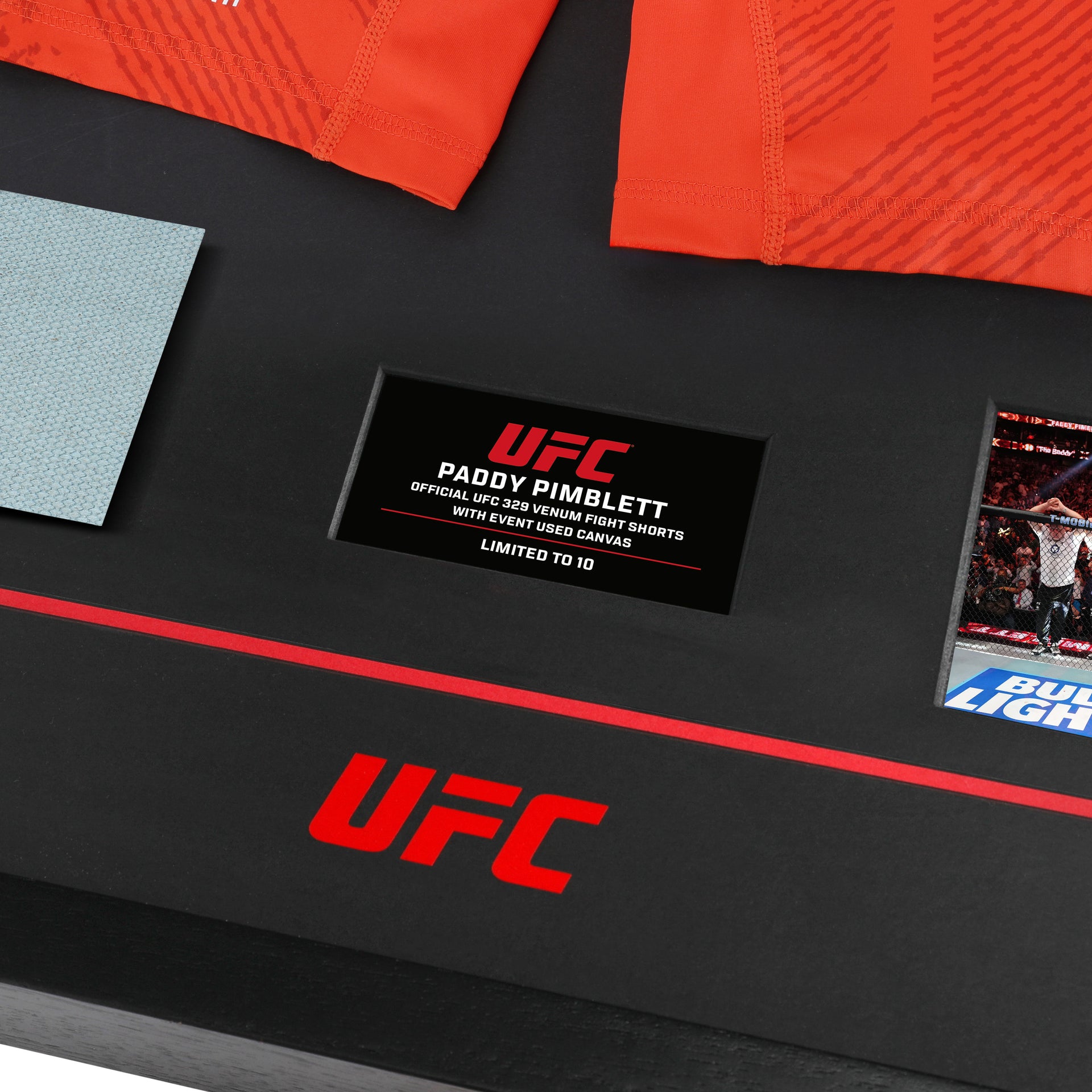 Paddy Pimblett Limited Edition UFC 329 Venum Shorts & Canvas Display