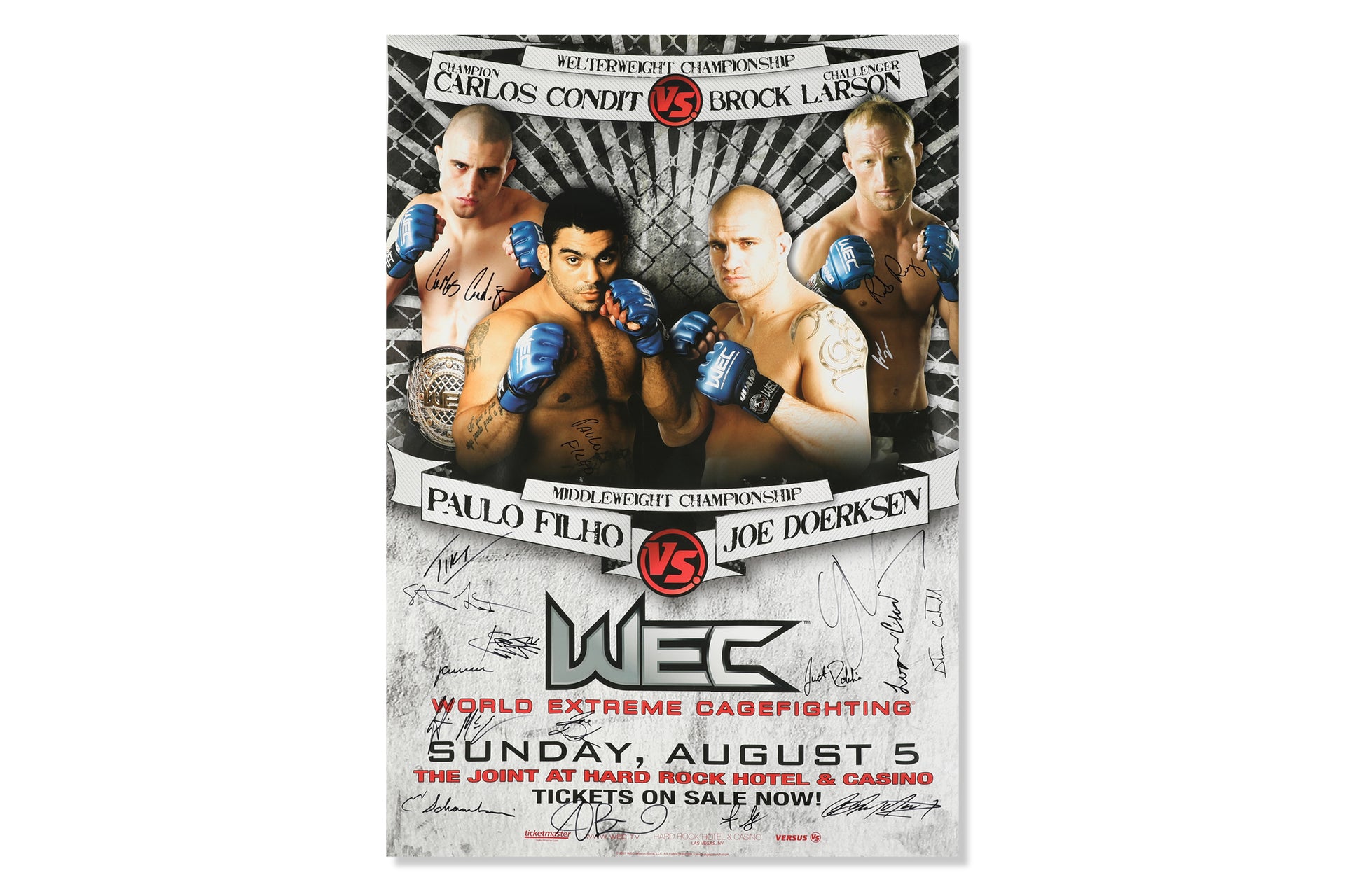 WEC 29: Condit vs Larson Autographed Event Poster