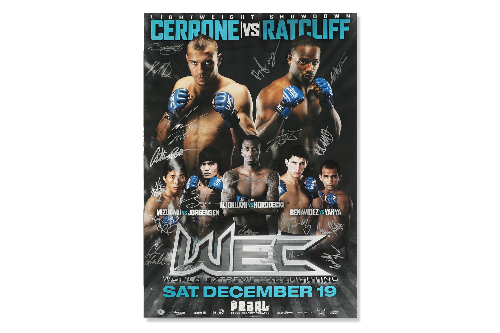 WEC 45: Cerrone vs Ratcliff Autographed Event Poster
