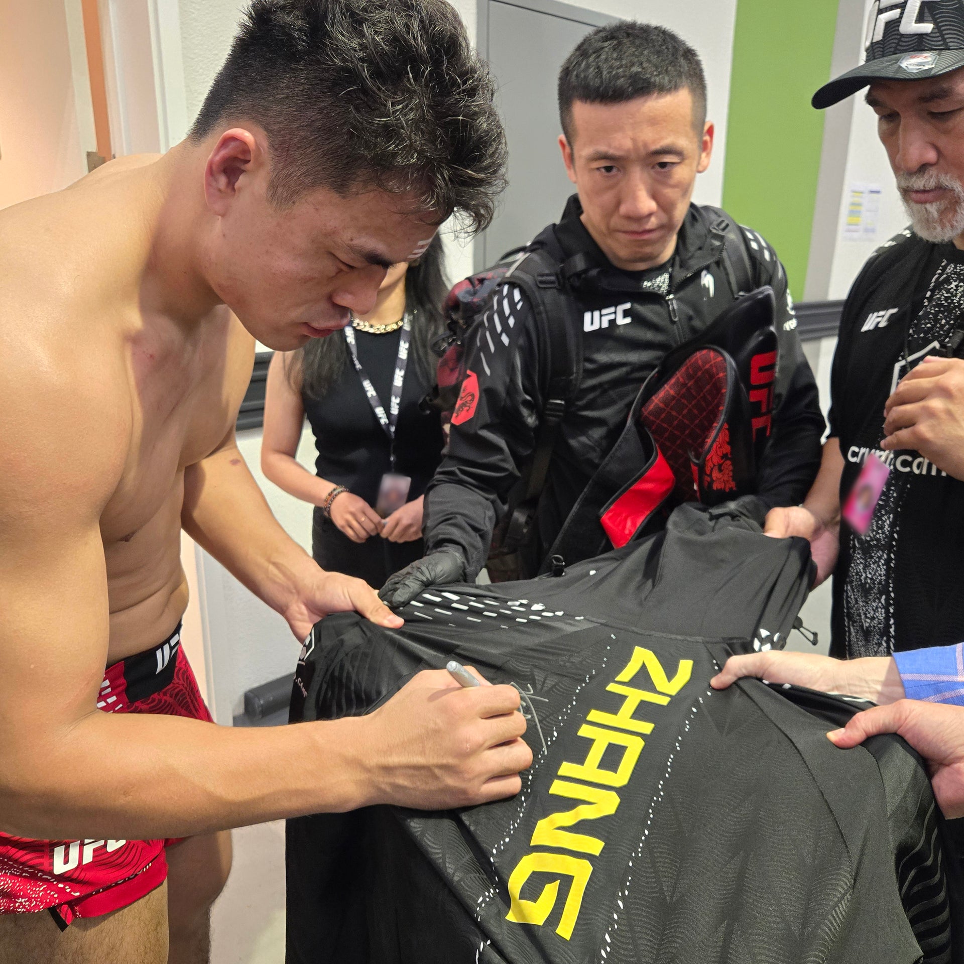 Zhang Mingyang Signed 1-of-1 Fight Worn Hoodie UFC Fight Night: Song vs Figueiredo