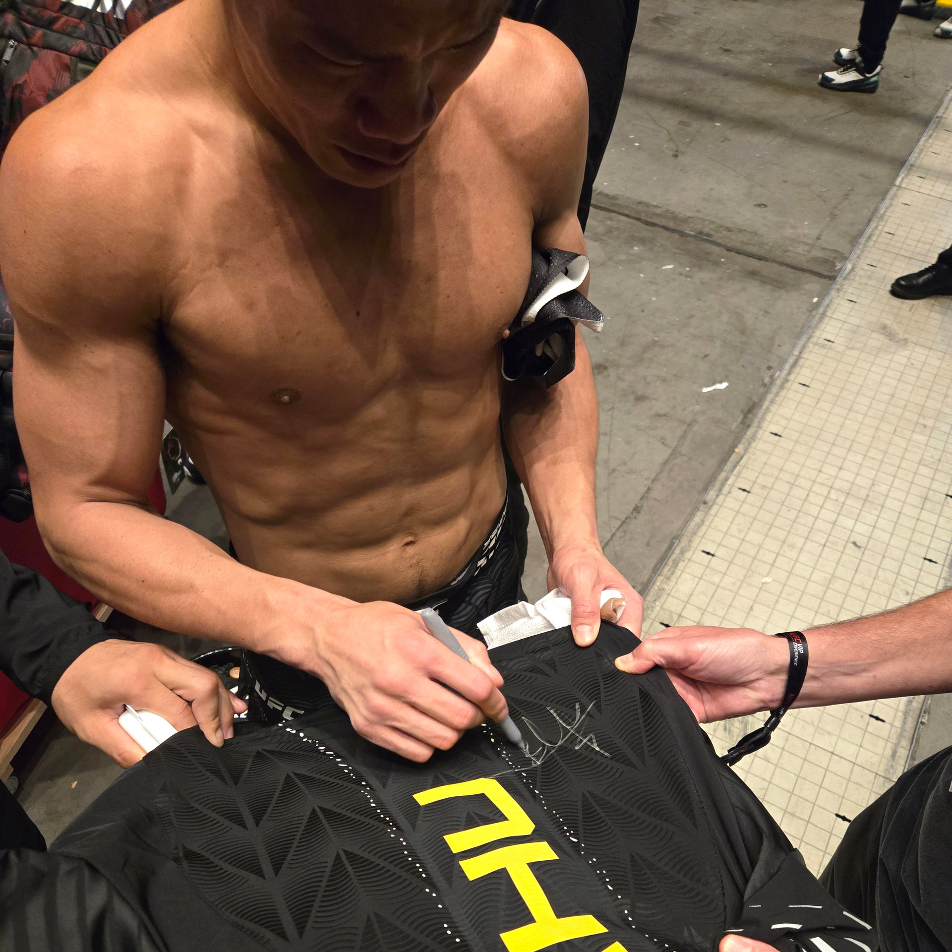 Zhu Kangjie Signed 1-of-1 Fight Worn Hoodie UFC Fight Night: Song vs Figueiredo