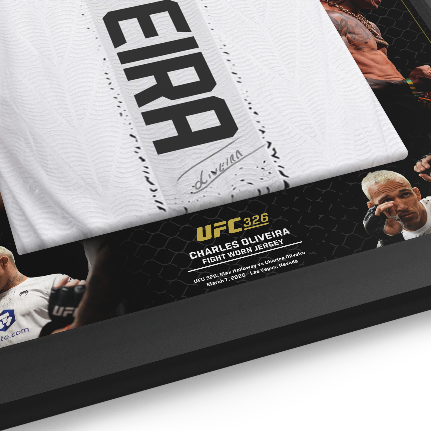 Charles Oliveira Signed 1-of-1 Fight Worn Jersey in Special Edition Frame UFC 326: Holloway vs Oliveira 2