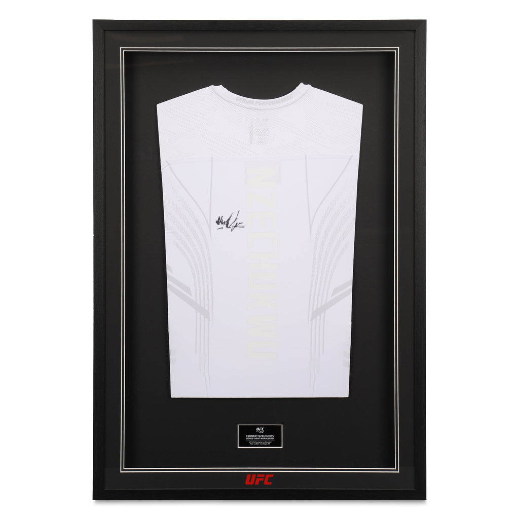 Framed Kennedy Nzechukwu Signed 1-of-1 Fight Issued Jersey UFC 272: Covington vs Masvidal