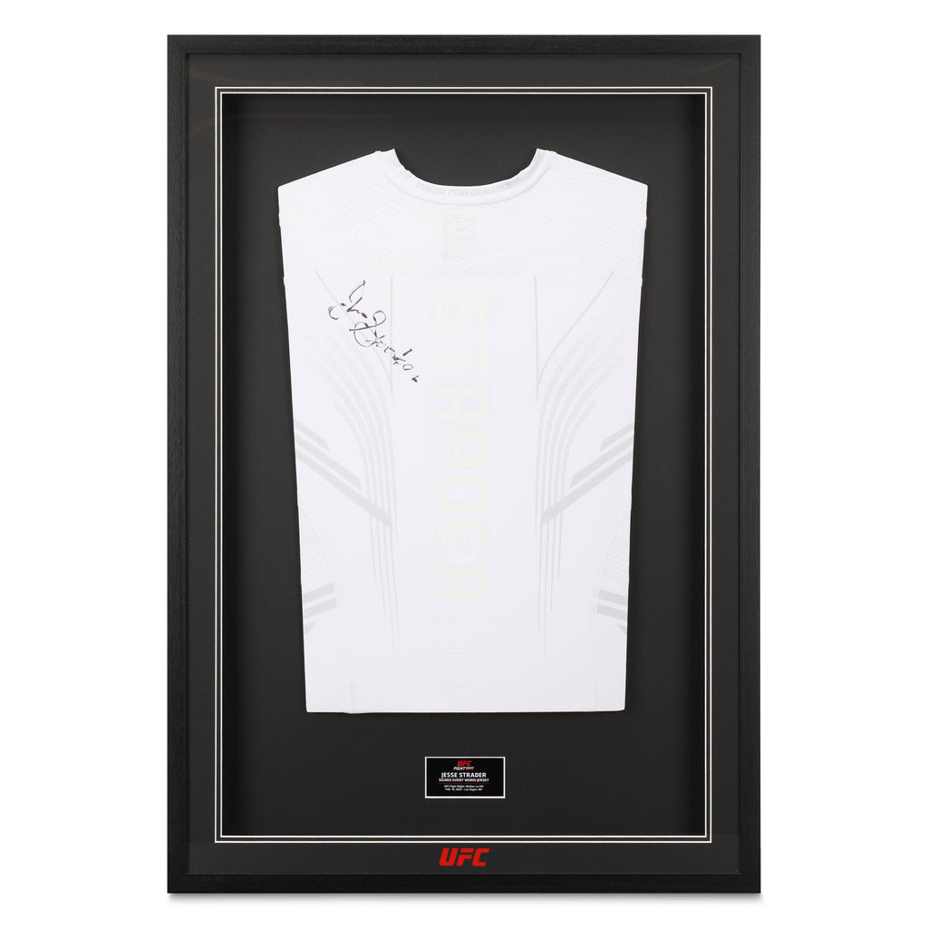 Framed Jesse Strader Signed Fight Issued Jersey UFC Fight Night: Walker vs Hill
