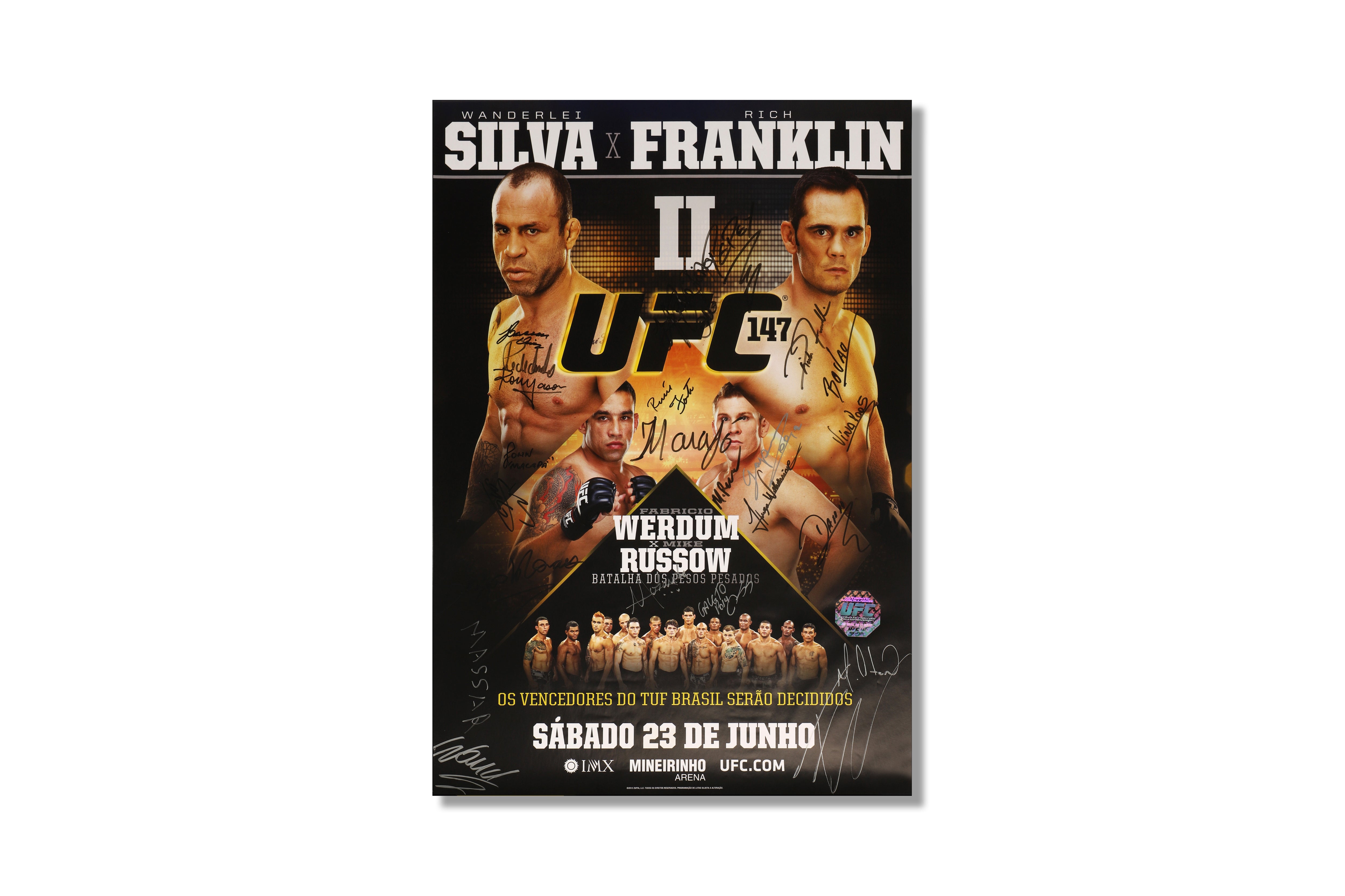 UFC 147: Silva vs Franklin 2 Autographed Event Poster