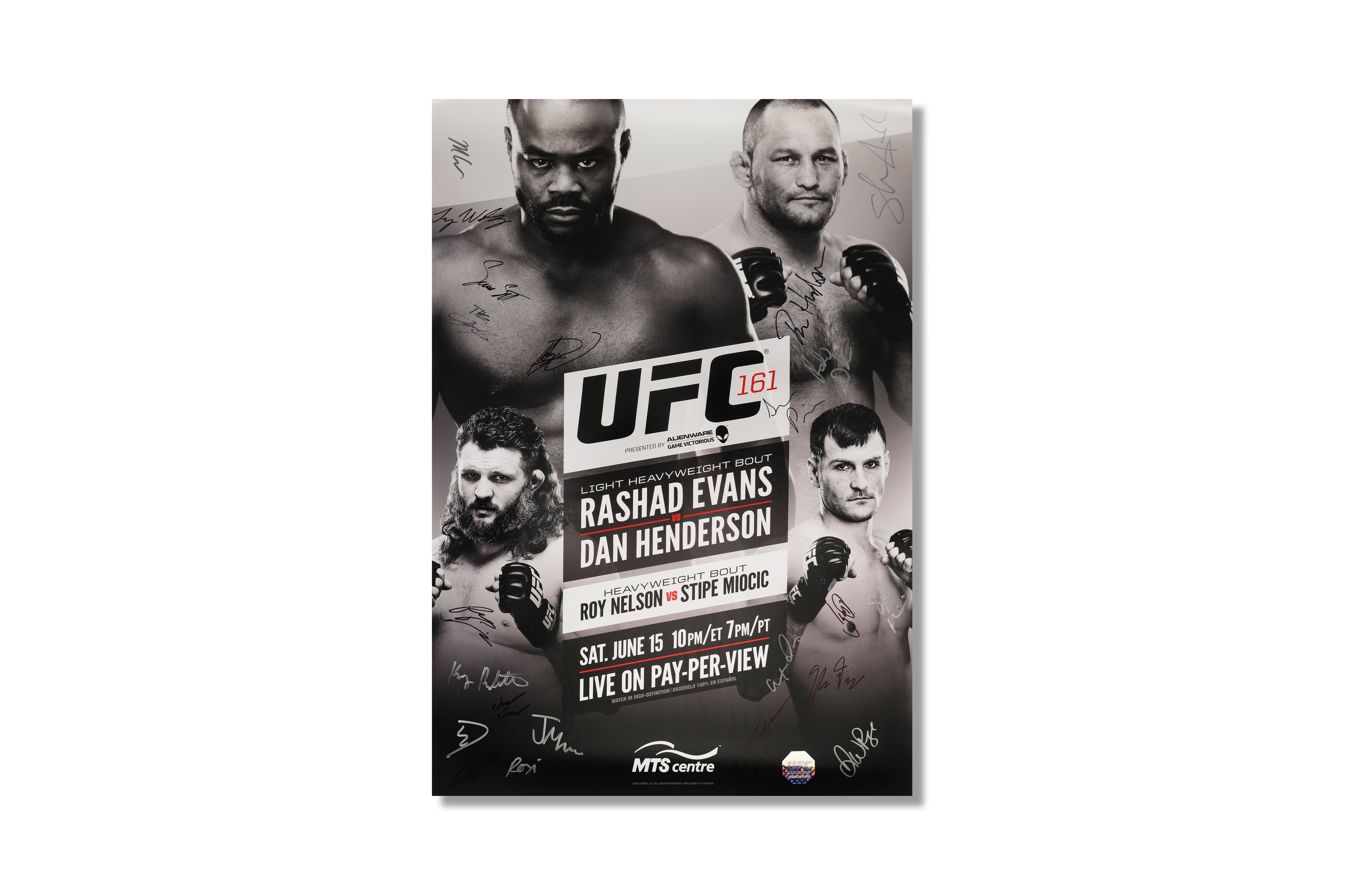 UFC 161: Evans vs Henderson Autographed Event Poster
