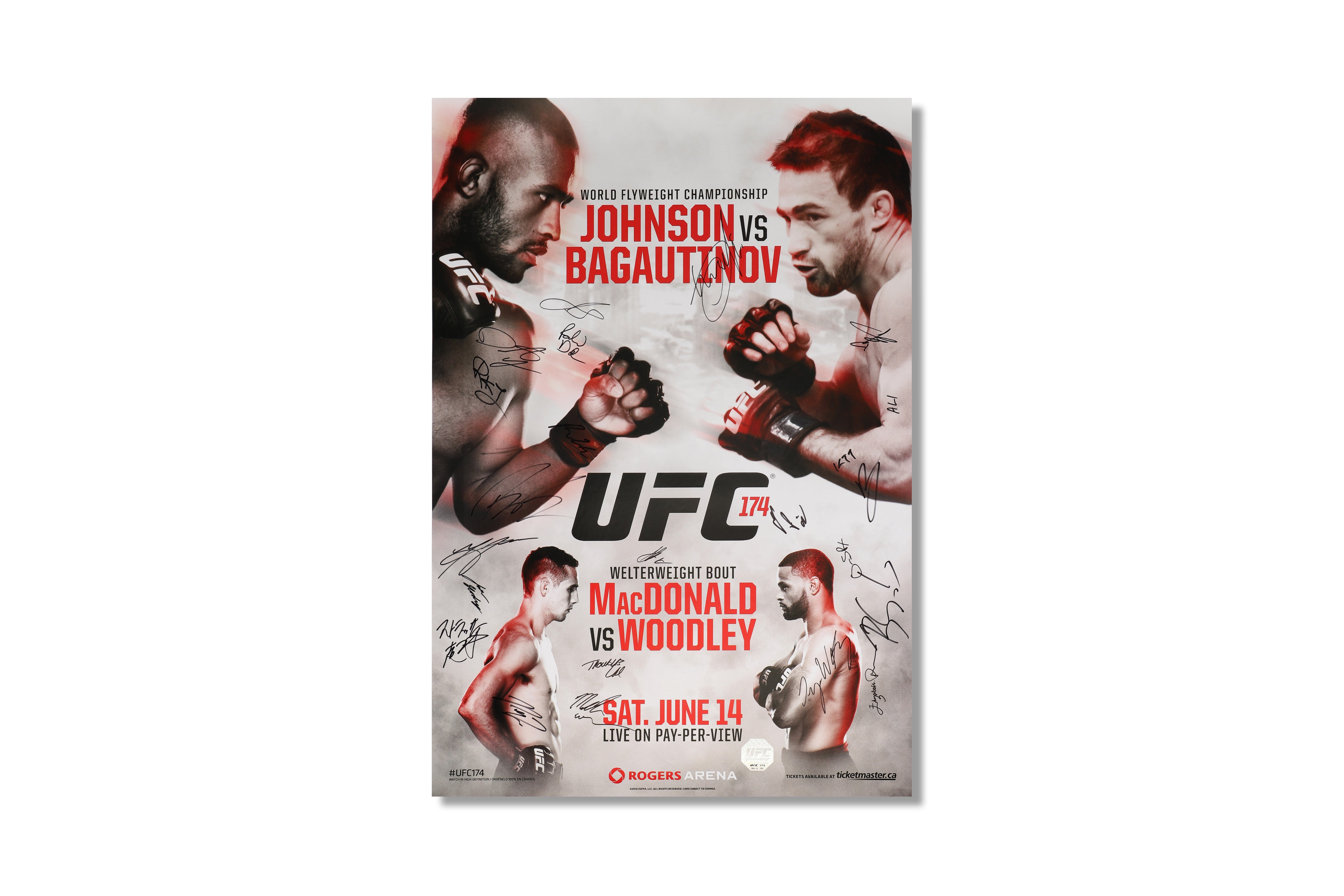 UFC 174: Johnson vs Bagautinov Autographed Event Poster