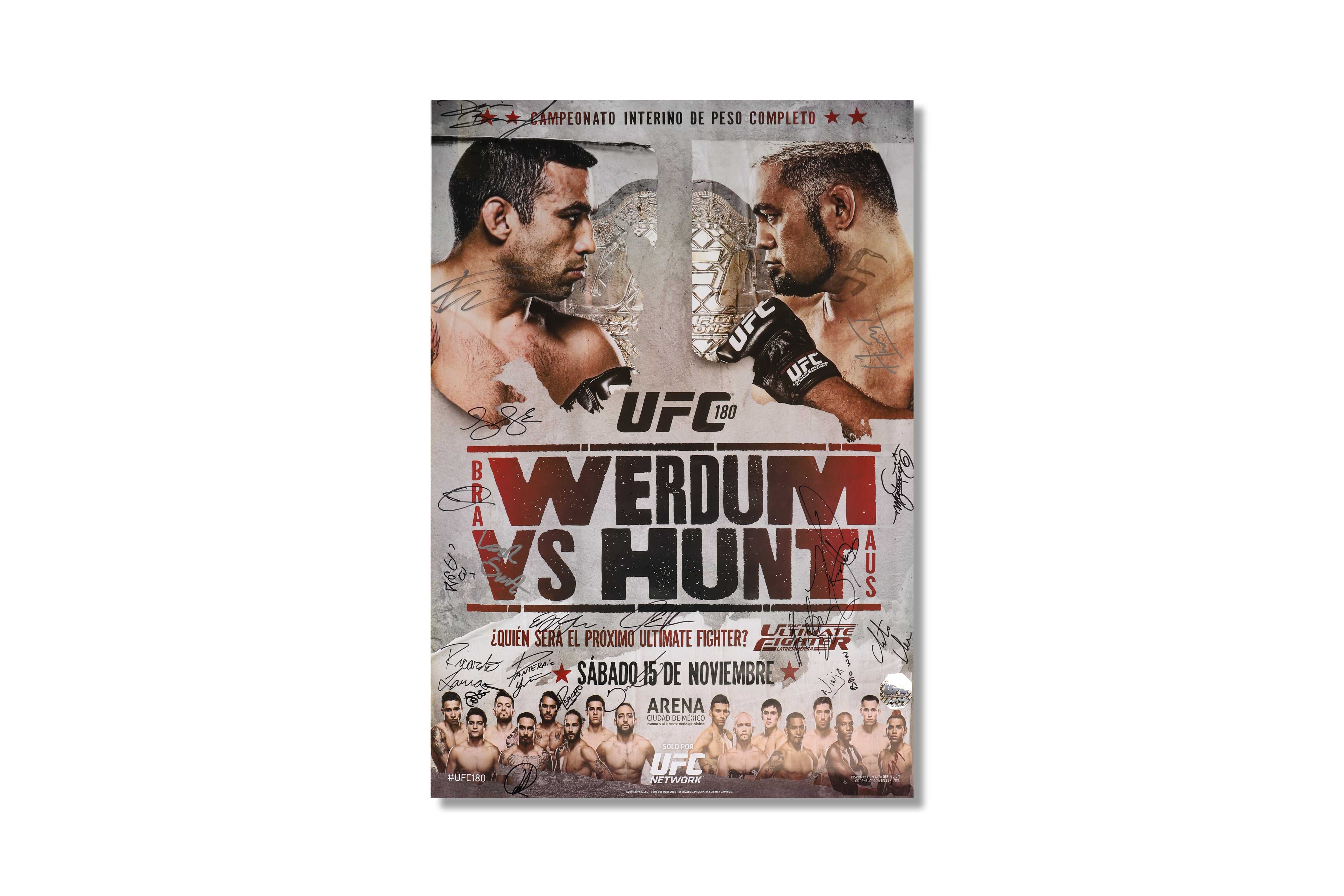 UFC 180: Werdum vs Hunt Autographed Event Poster