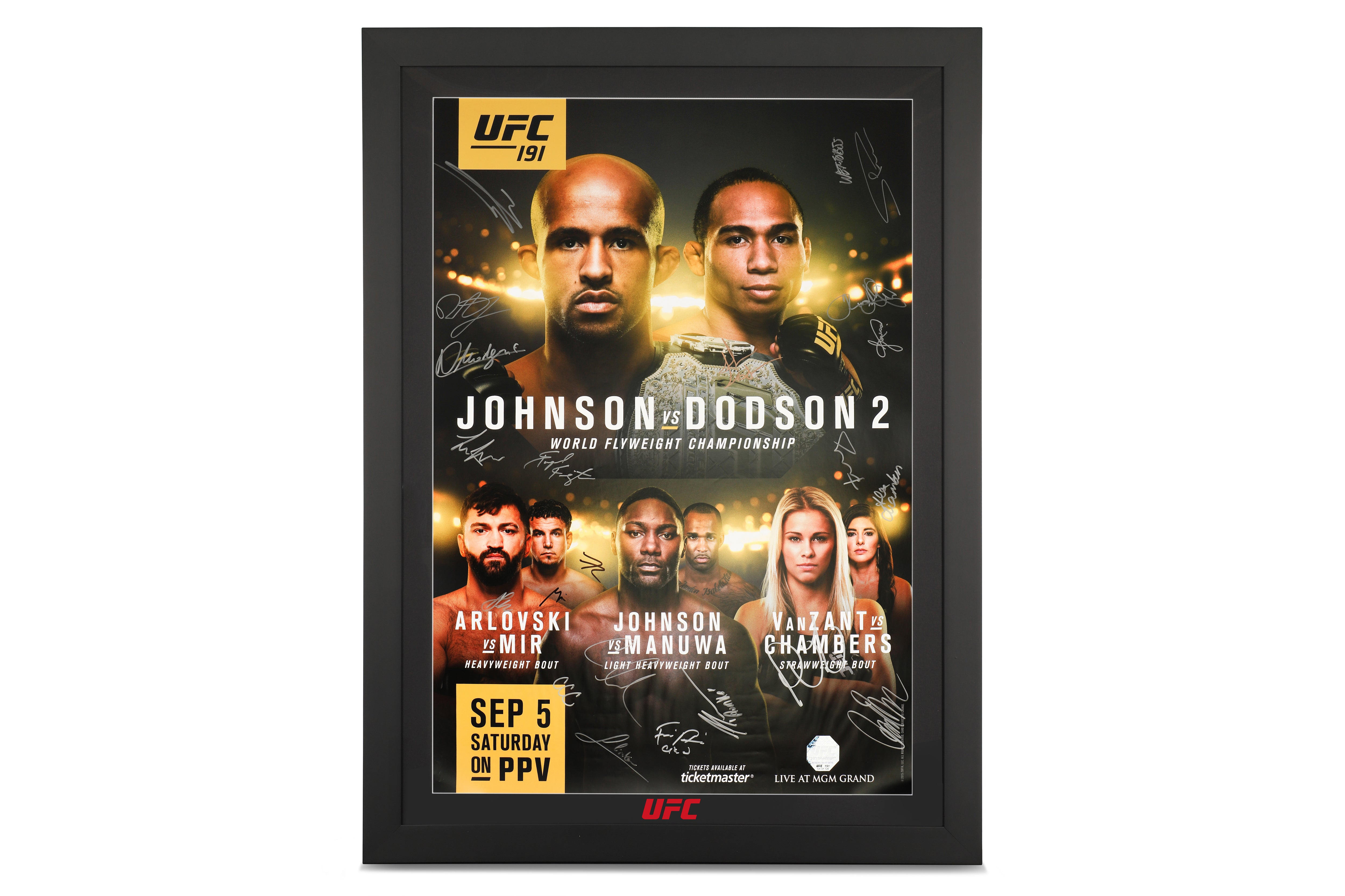 UFC 191: Johnson vs Dodson 2 Autographed Event Poster