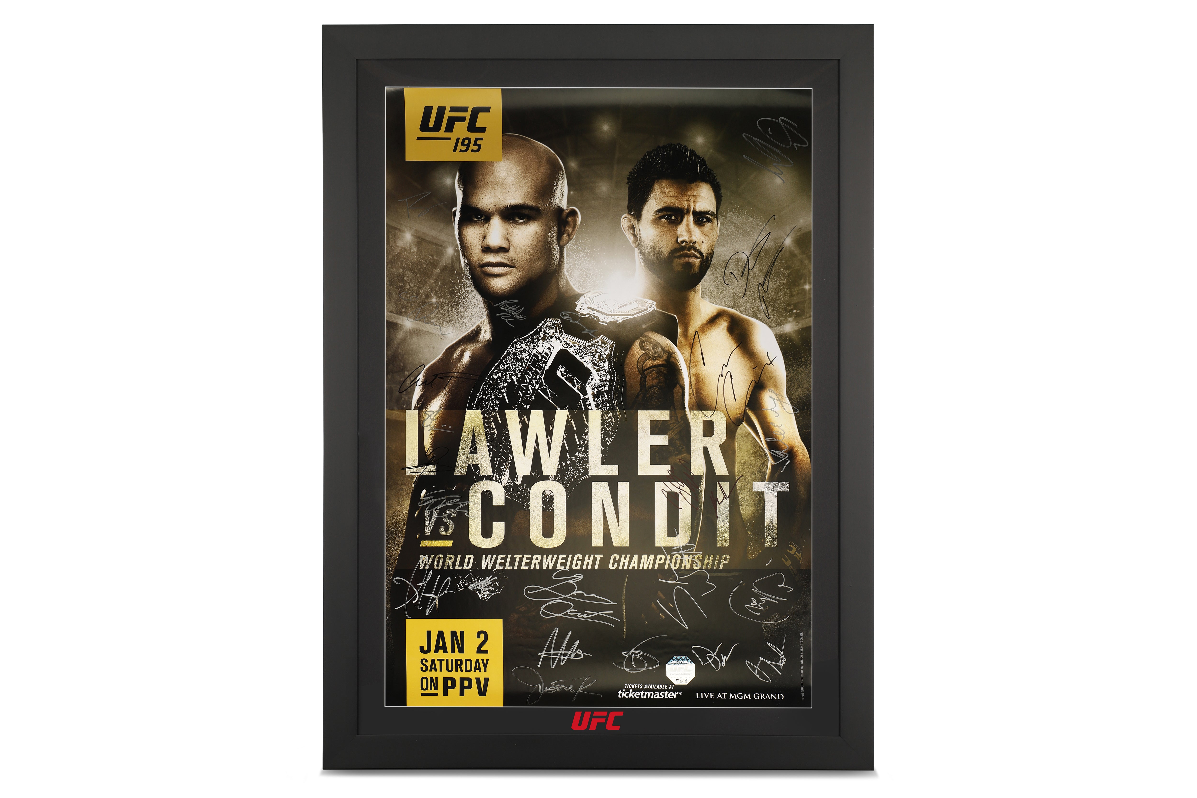 UFC 195: Lawler vs Condit Autographed Event Poster