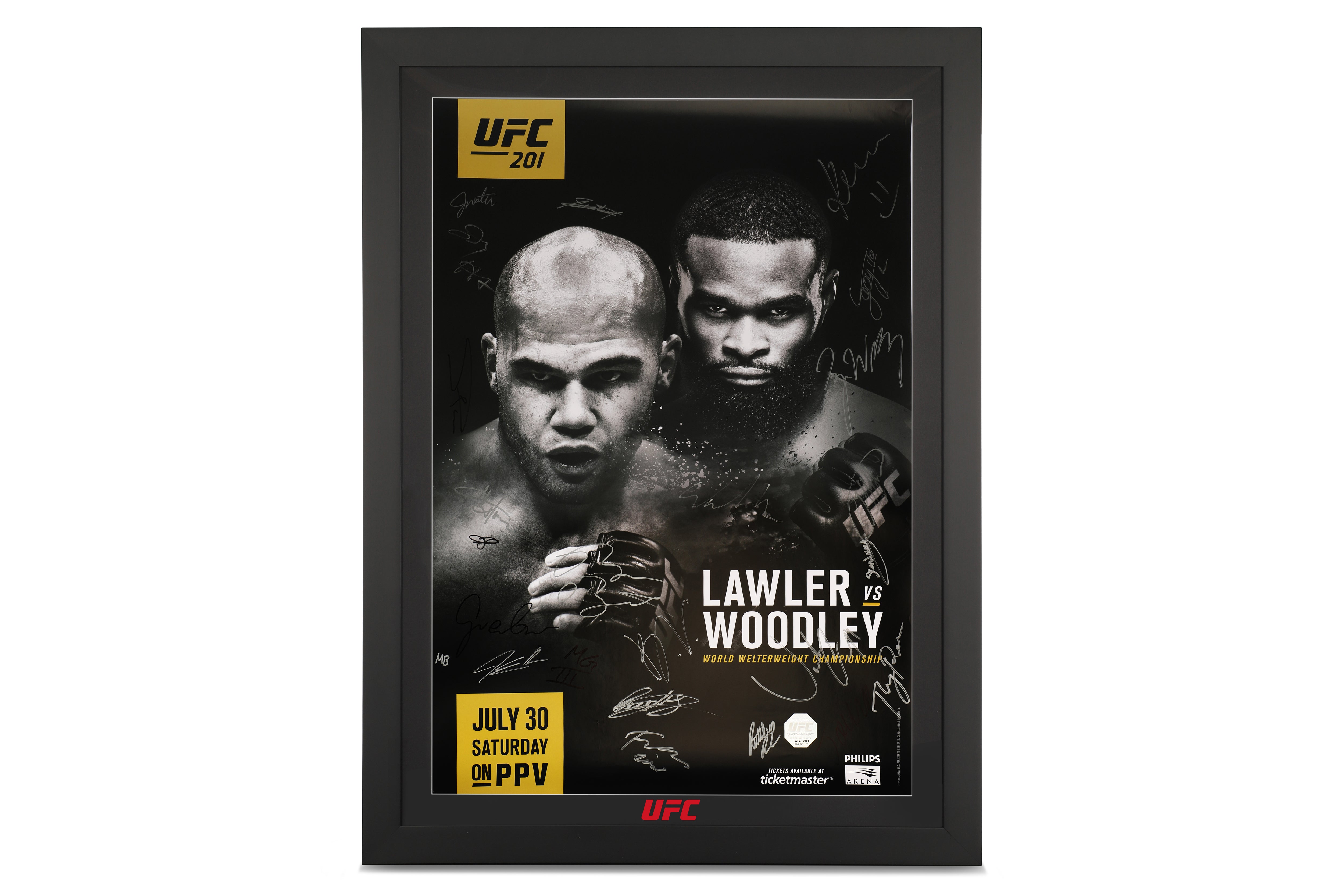 UFC 201: Lawler vs Woodley Autographed Event Poster