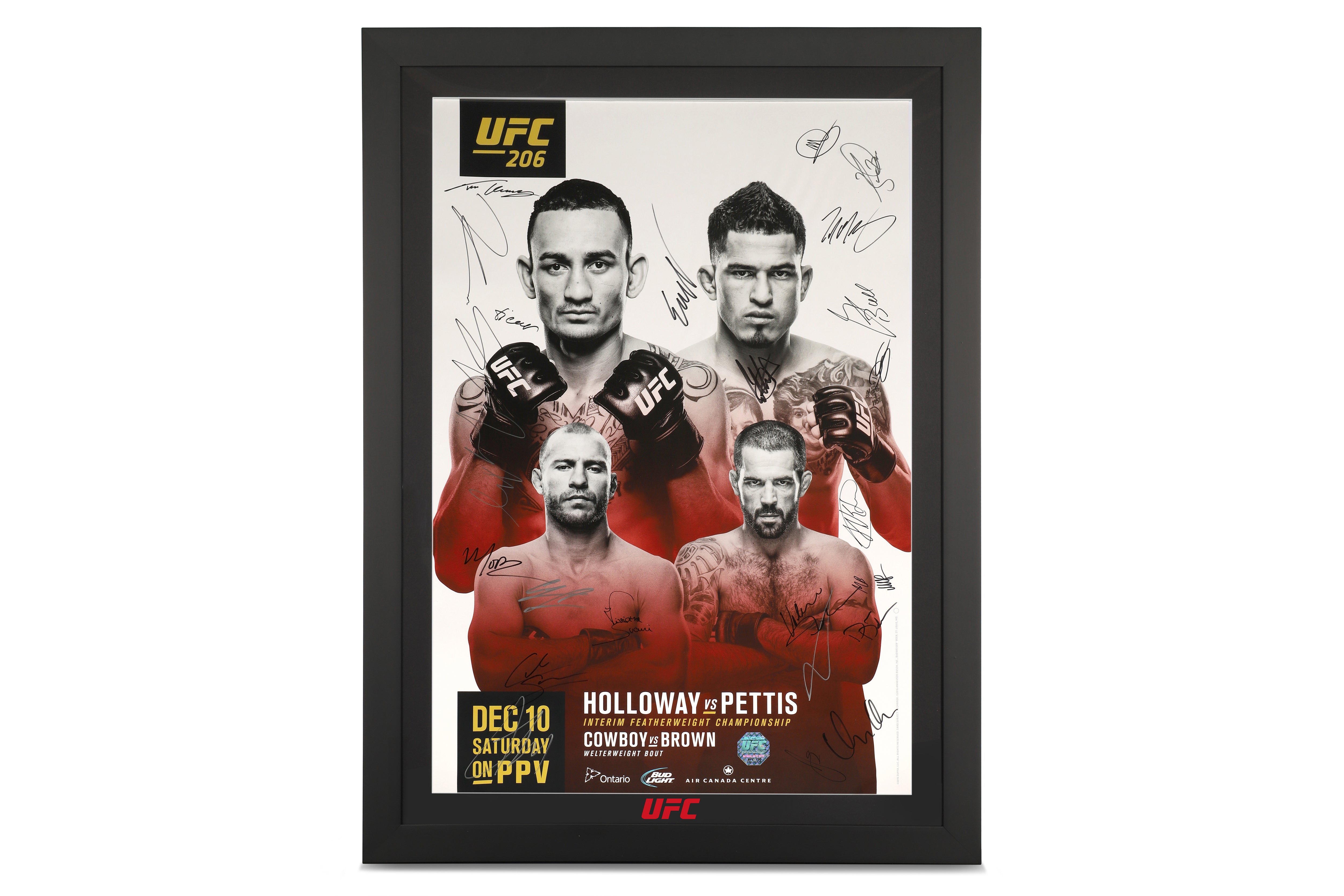 UFC 206: Holloway vs Pettis Autographed Event Poster