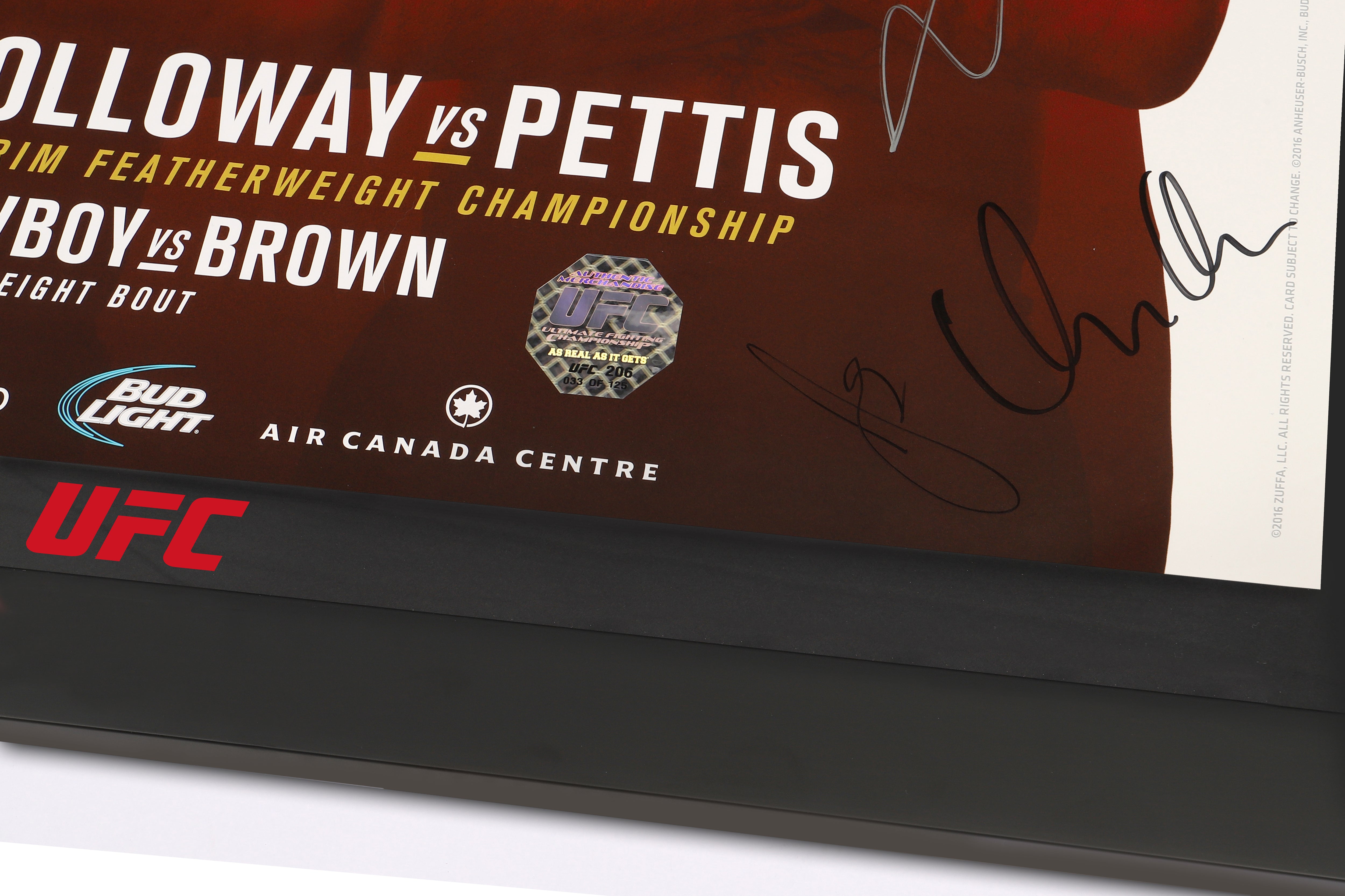 UFC 206: Holloway vs Pettis Autographed Event Poster