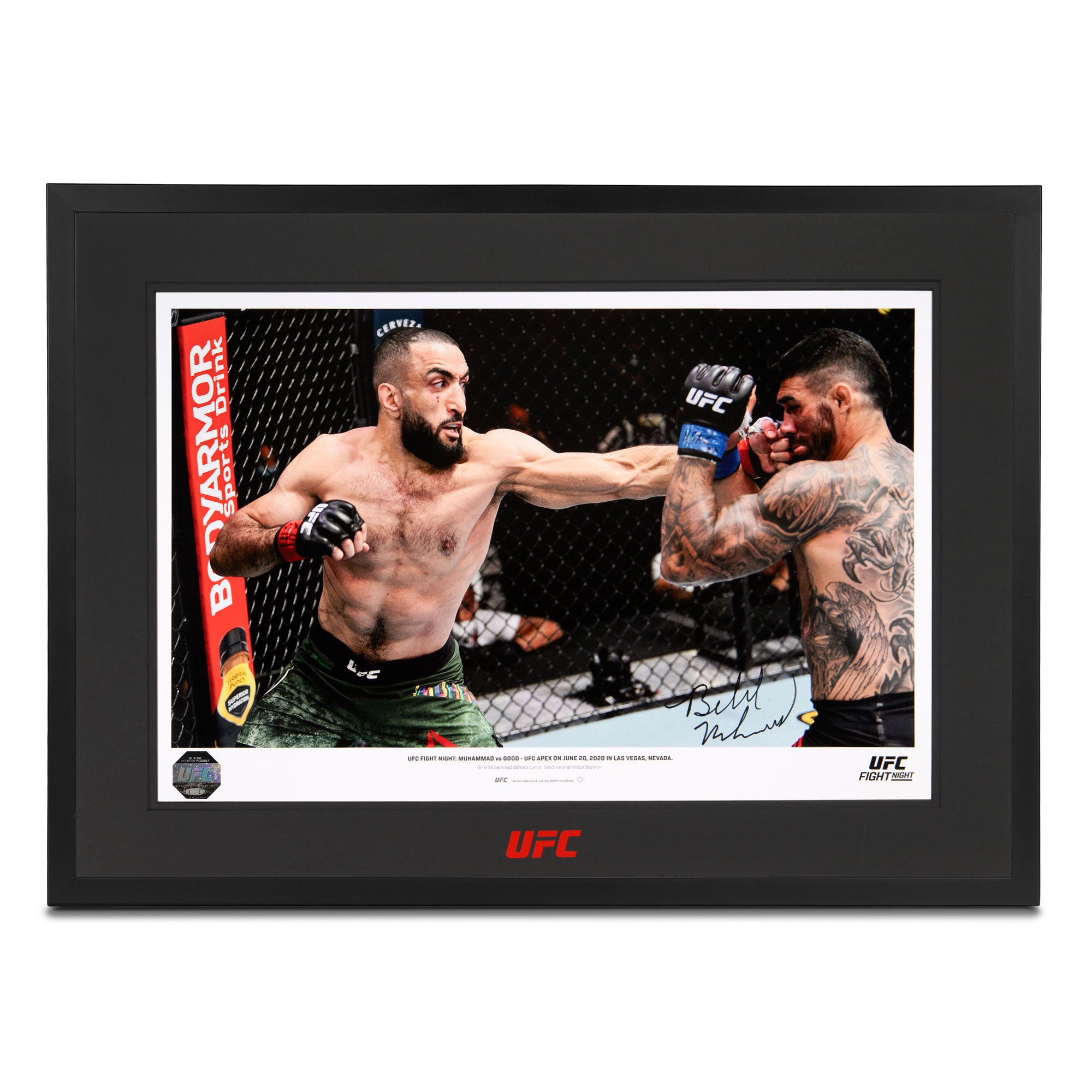 Belal Muhammad Framed Signed Photo UFC Fight Night: Muhammad vs Good