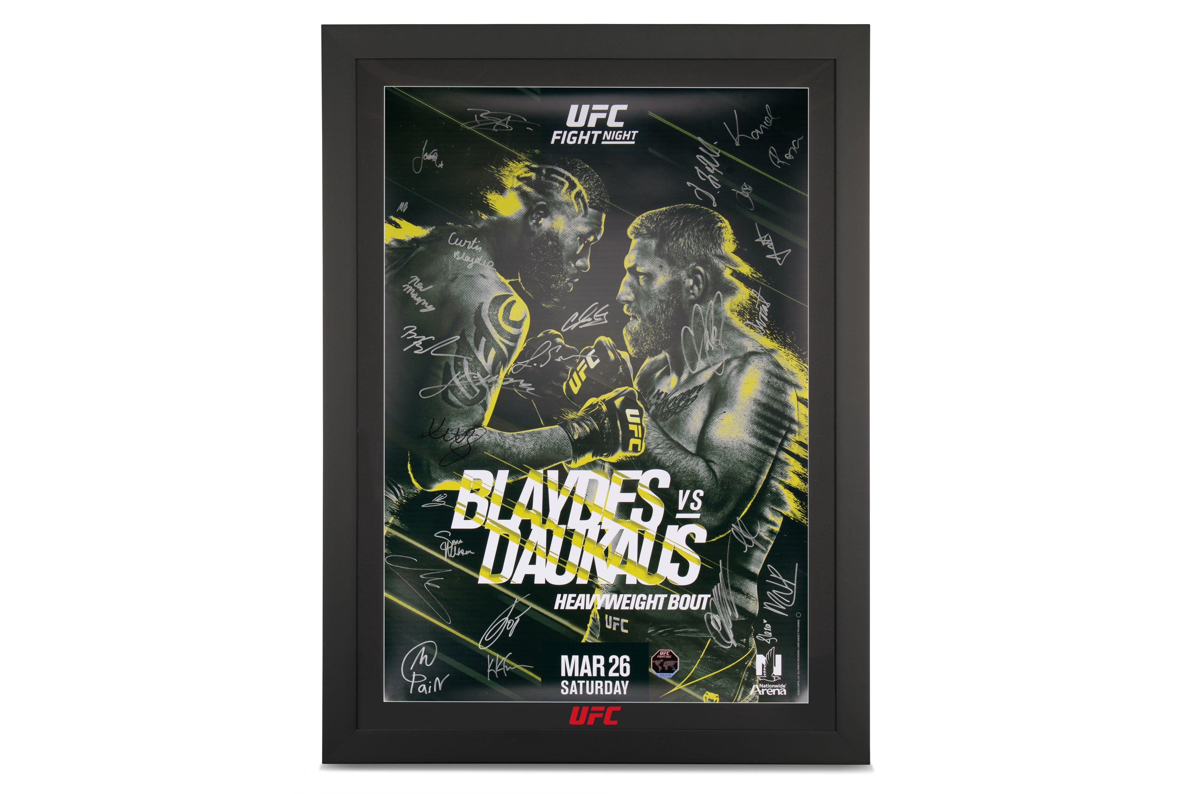 UFC Fight Night: Blaydes vs Daukaus Autographed Poster