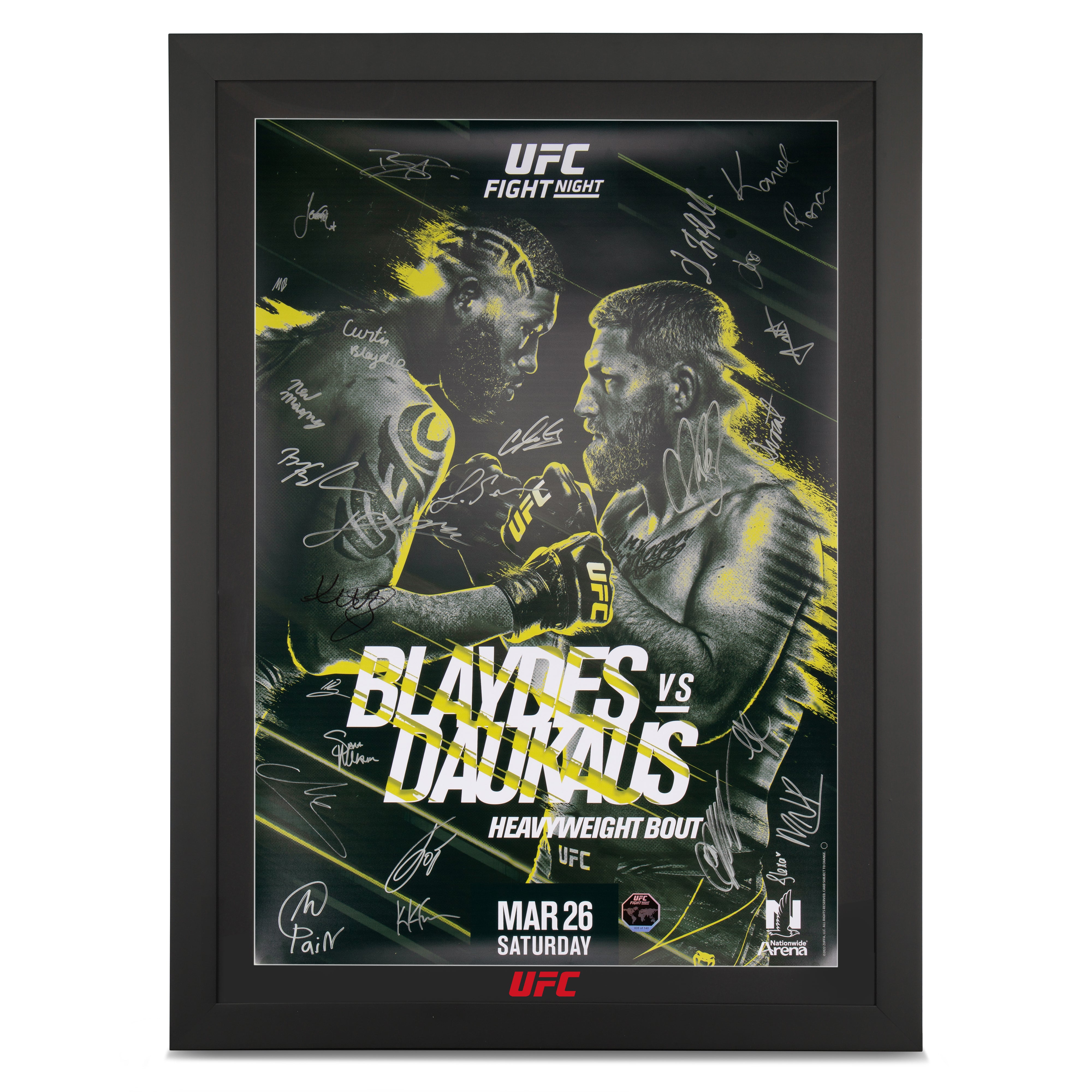 UFC Fight Night: Blaydes vs Daukaus Autographed Poster
