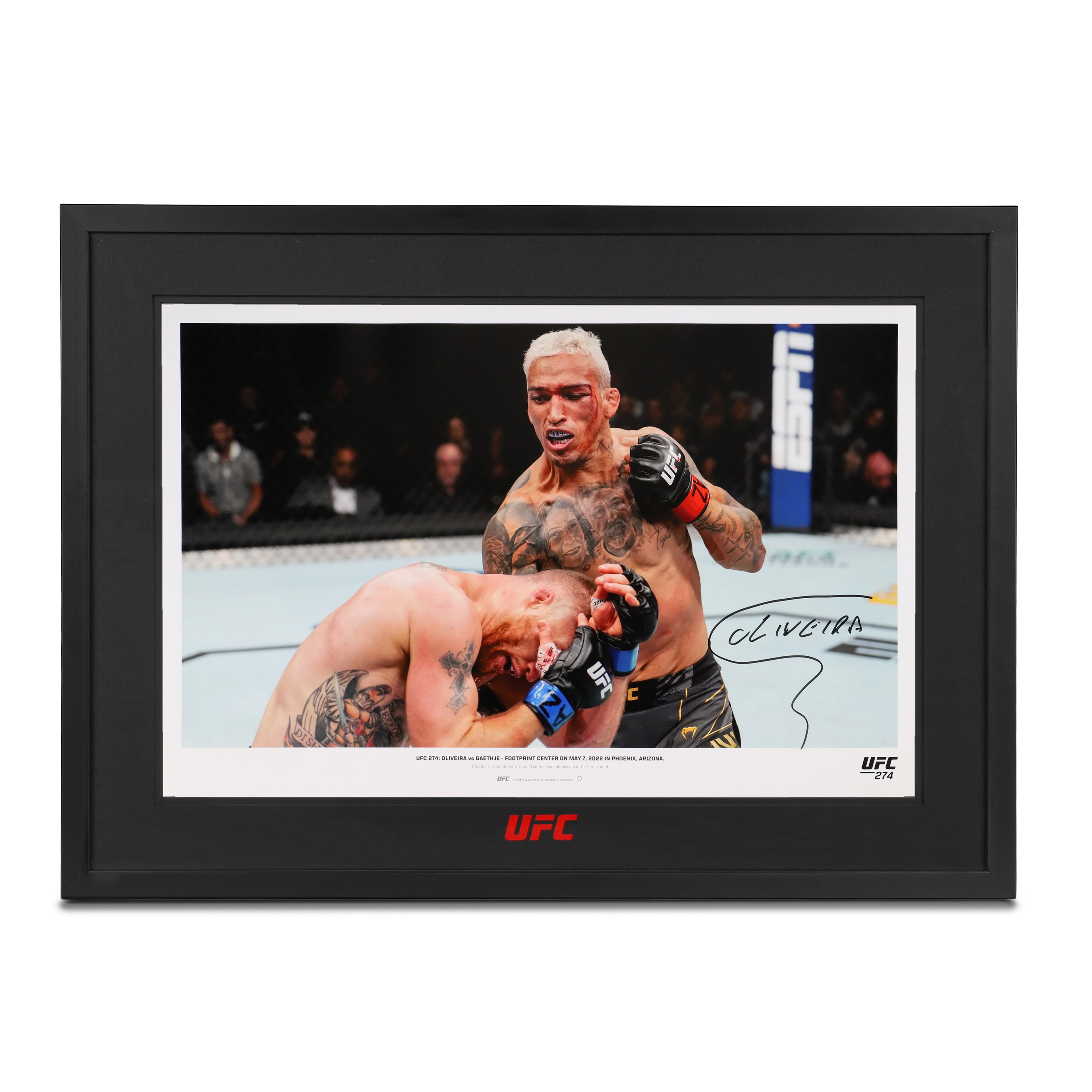 Charles Oliveira Framed Signed Photo UFC 274