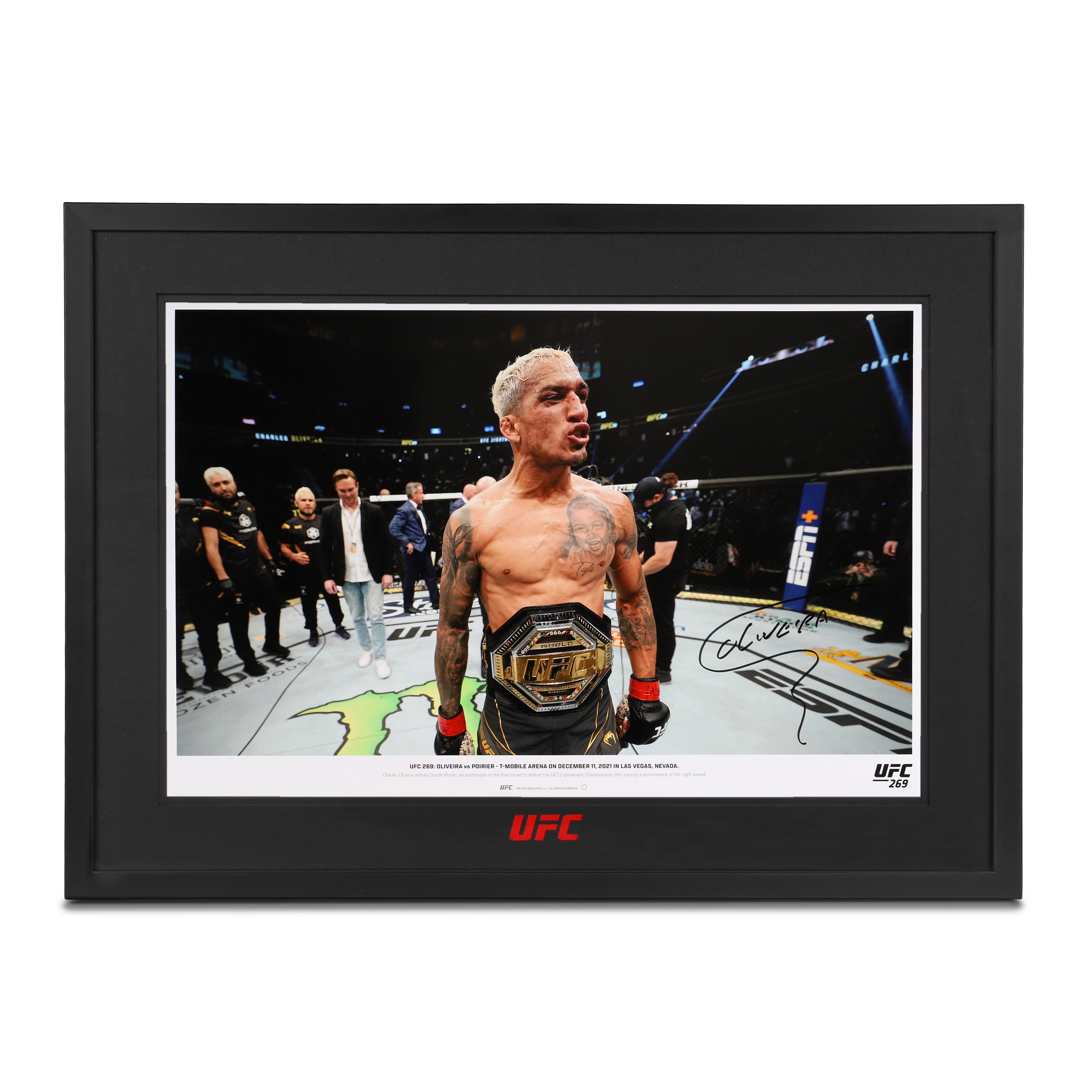 Charles Oliveira Framed Signed Photo UFC 269