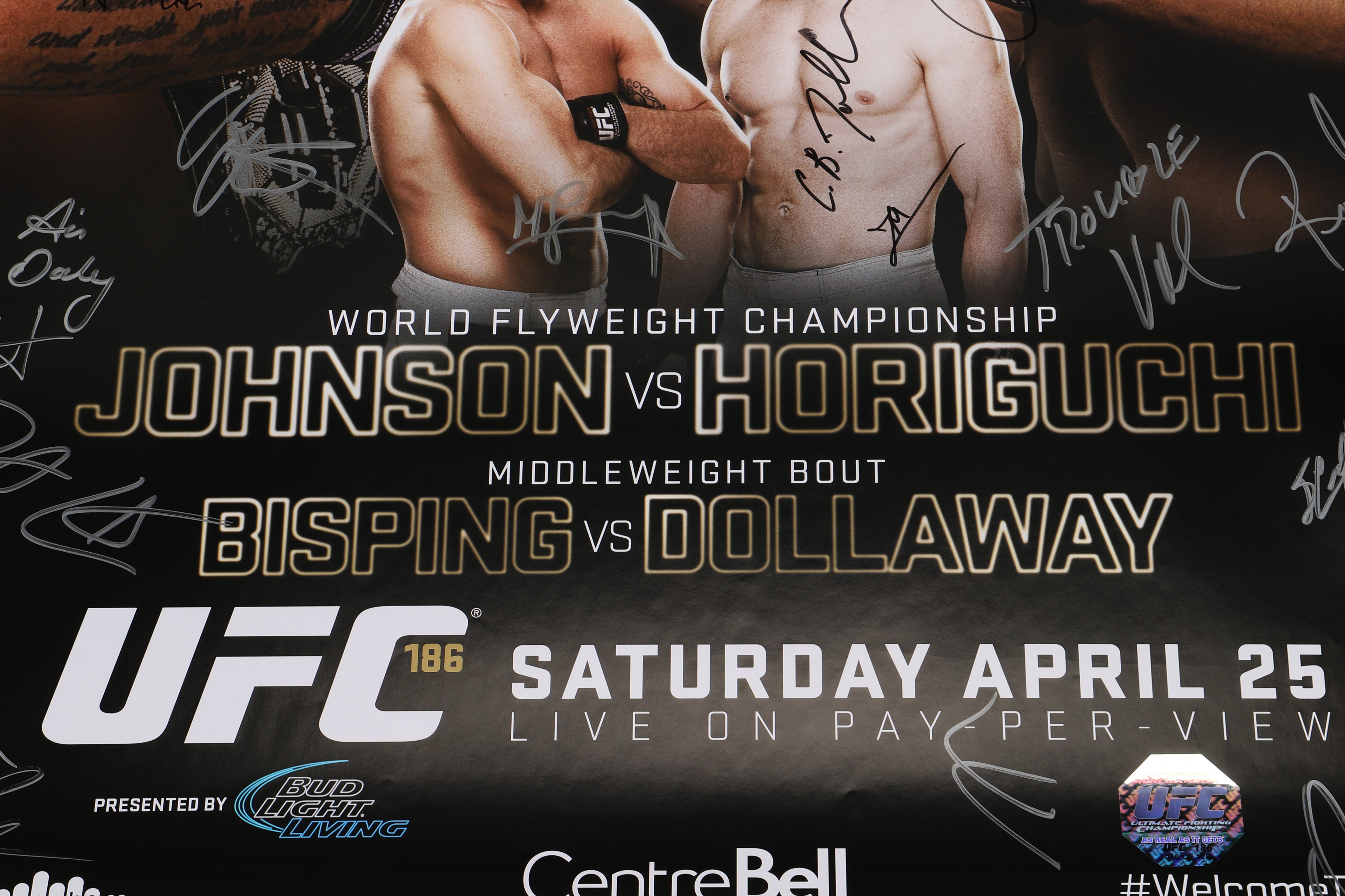UFC 186: Johnson vs Horiguchi Autographed Event Poster