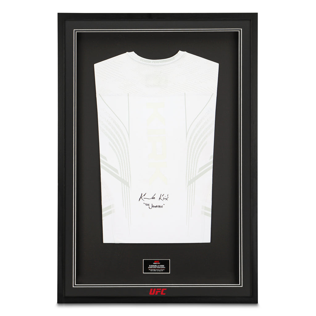 Framed Kamuela Kirk Signed 1-of-1 Fight Issued Jersey UFC Fight Night: Santos vs Ankalaev