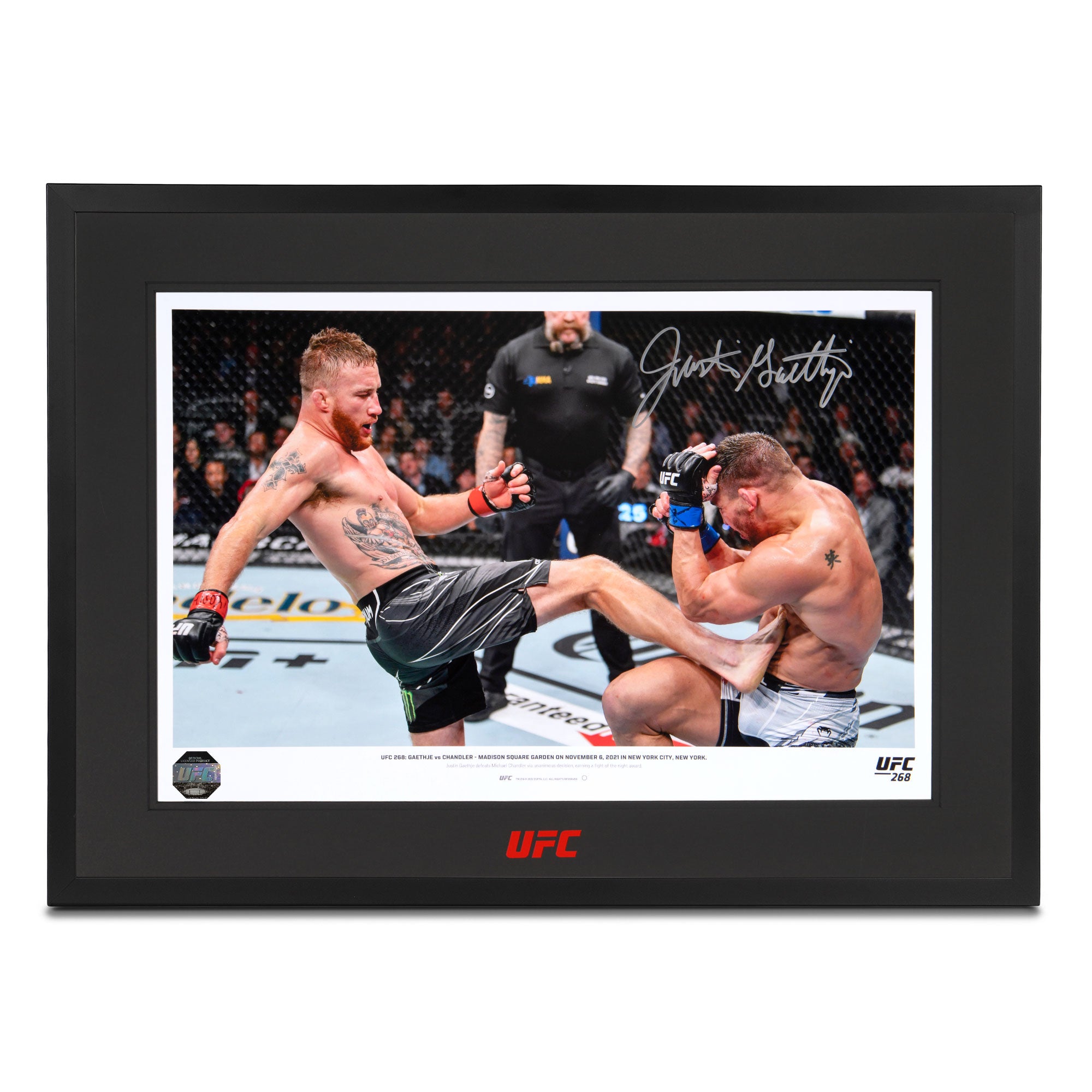 Justin Gaethje Framed Signed Photo UFC 268