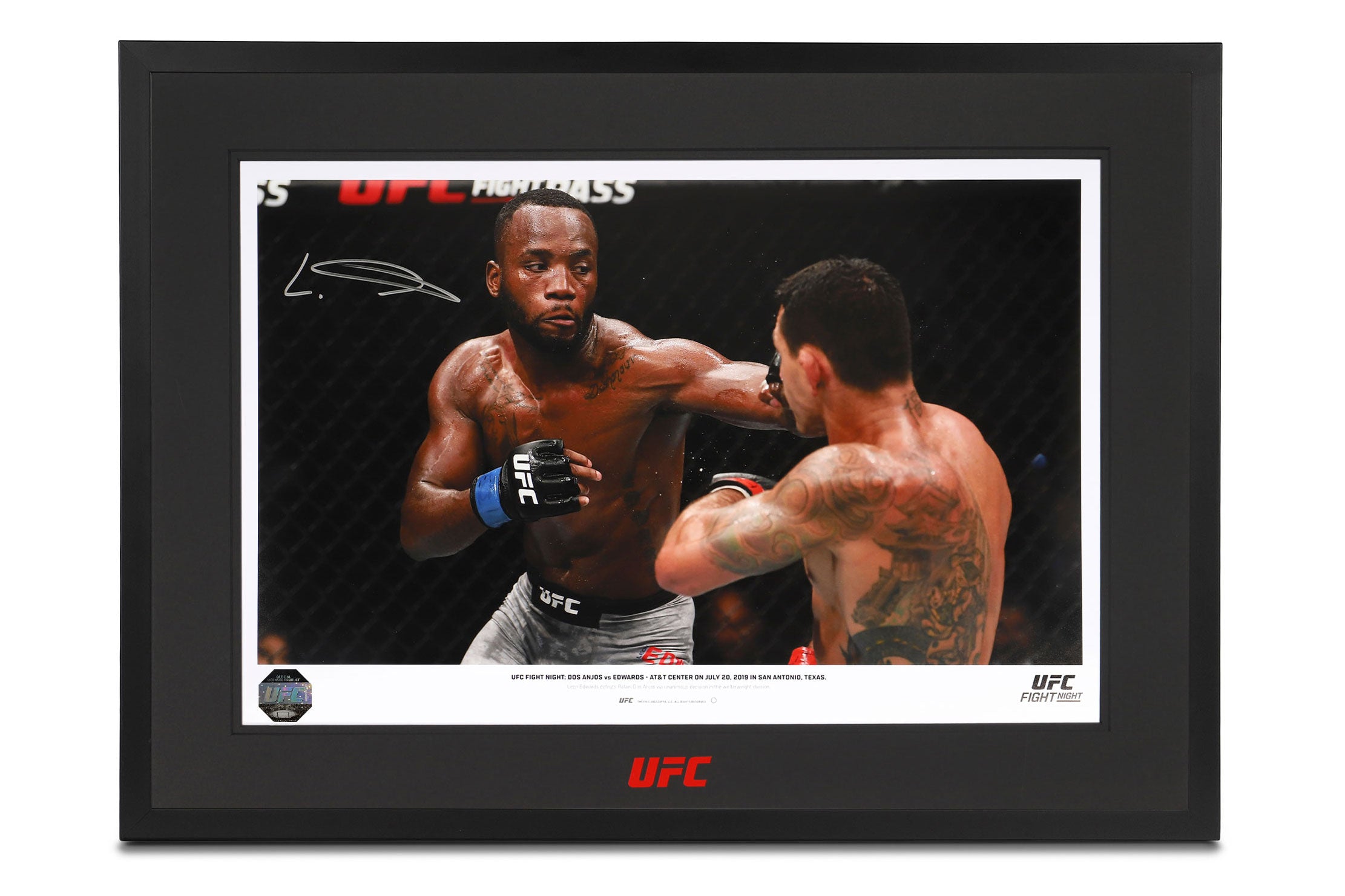 Leon Edwards Framed Signed Photo UFC Fight Night: Dos Anjos vs Edwards