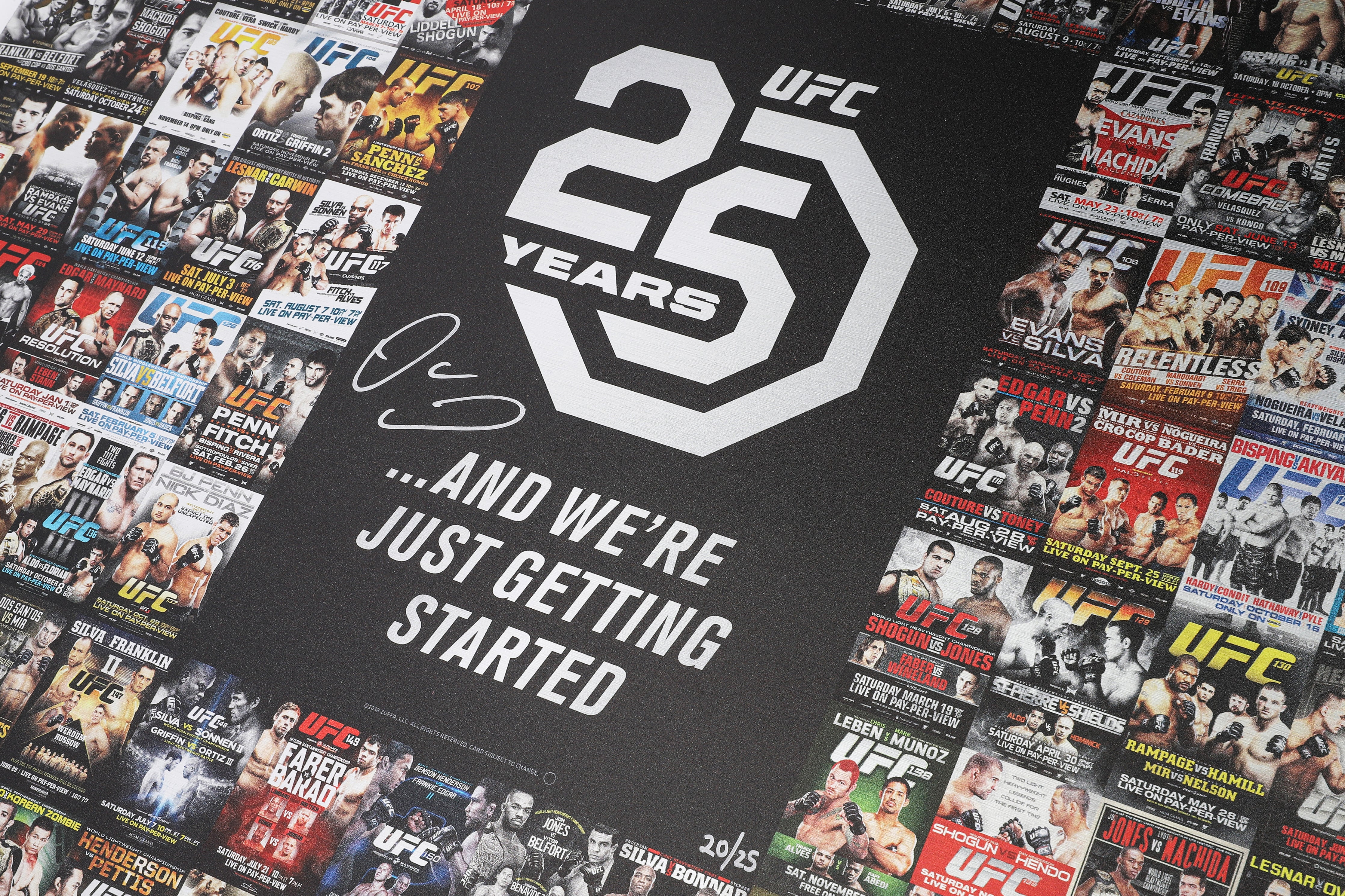 UFC 25th Anniversary Poster Signed By Dana White