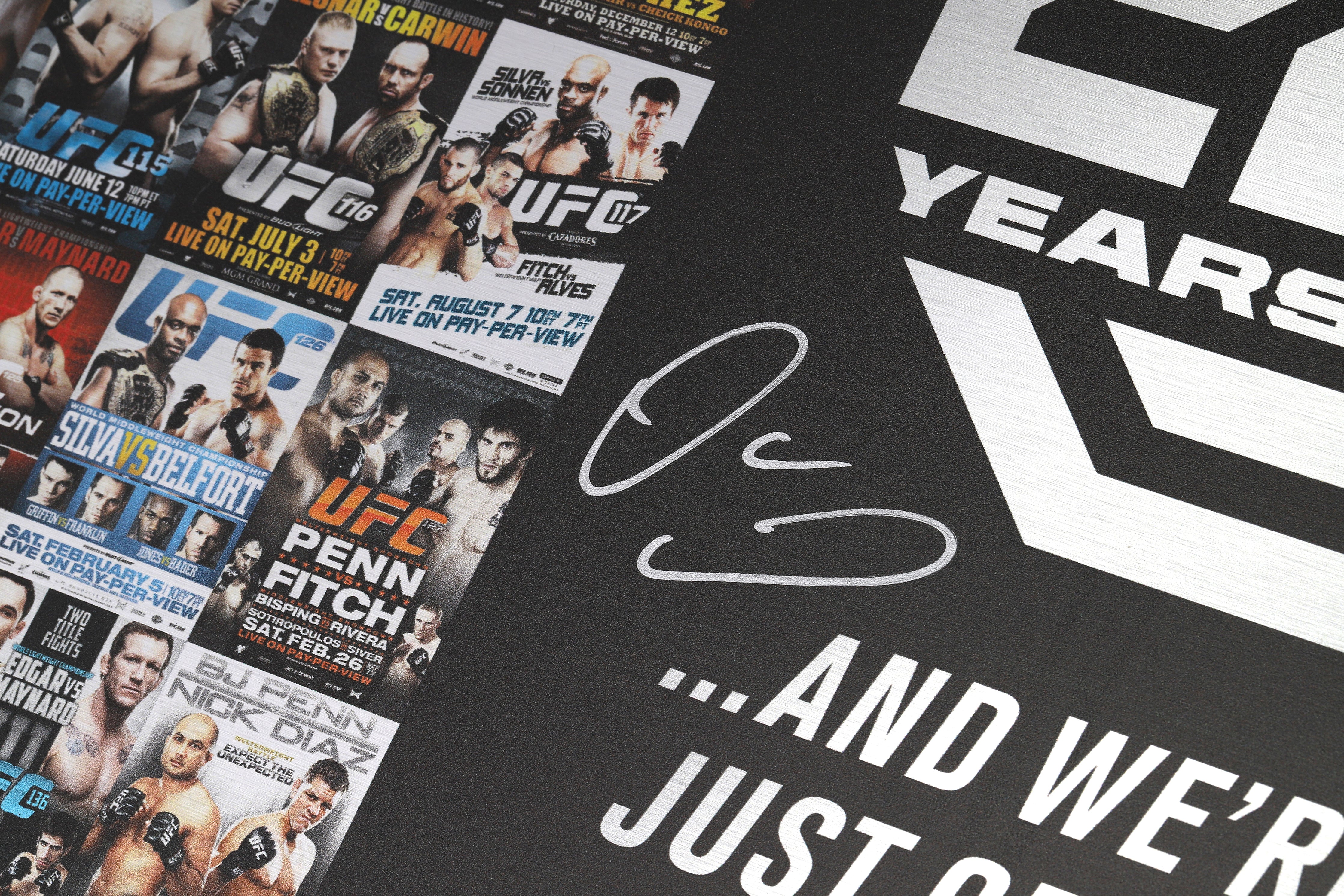 UFC 25th Anniversary Poster Signed By Dana White