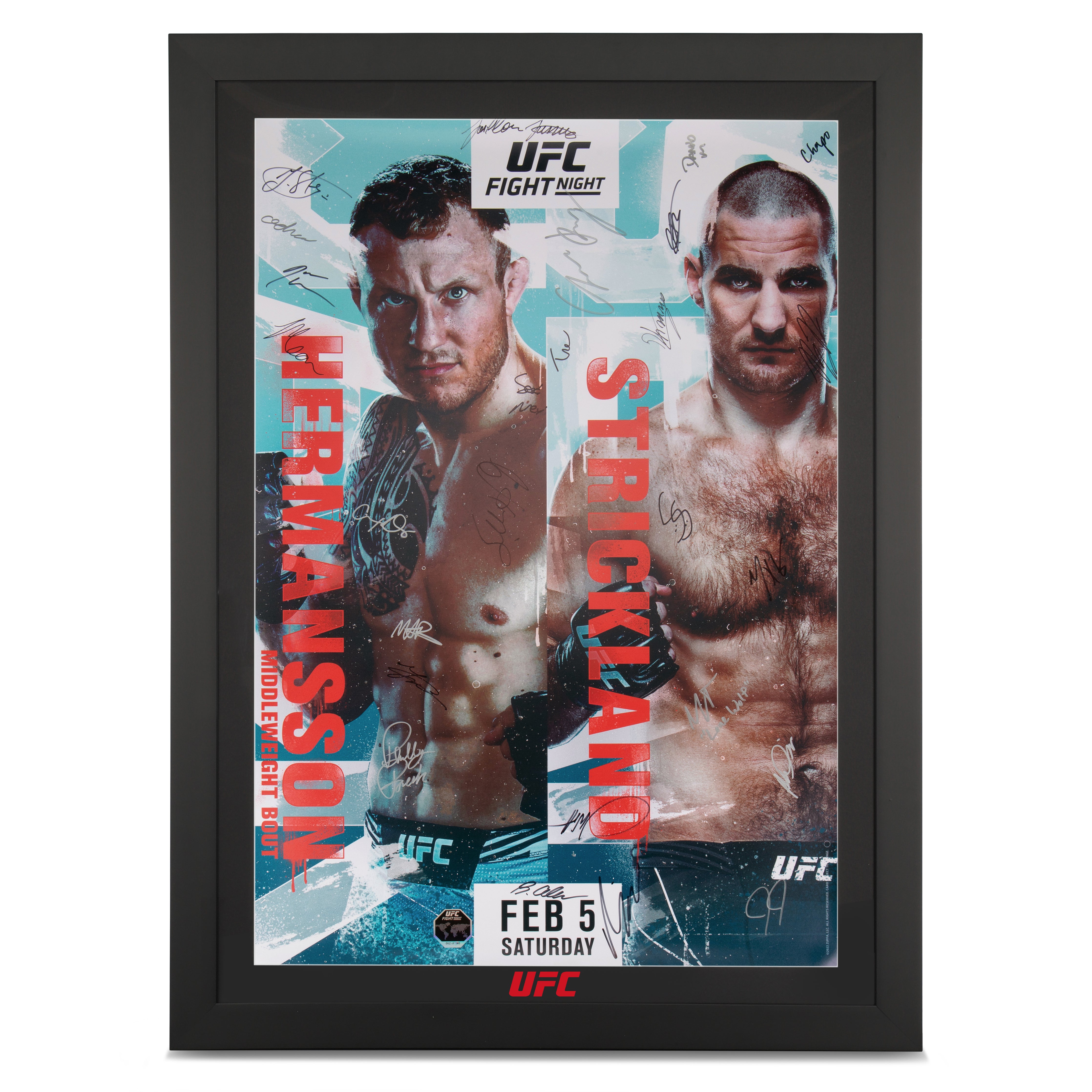 UFC Fight Night: Hermansson vs Strickland Autographed Event Poster