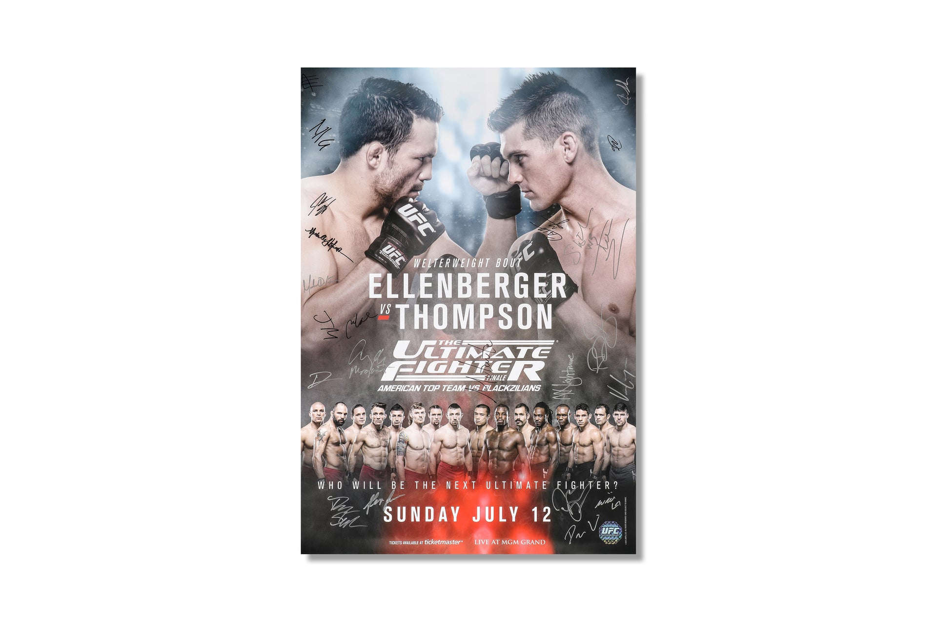 The Ultimate Fighter: American Top Team vs Blackzillians 2015 Autographed Event Poster
