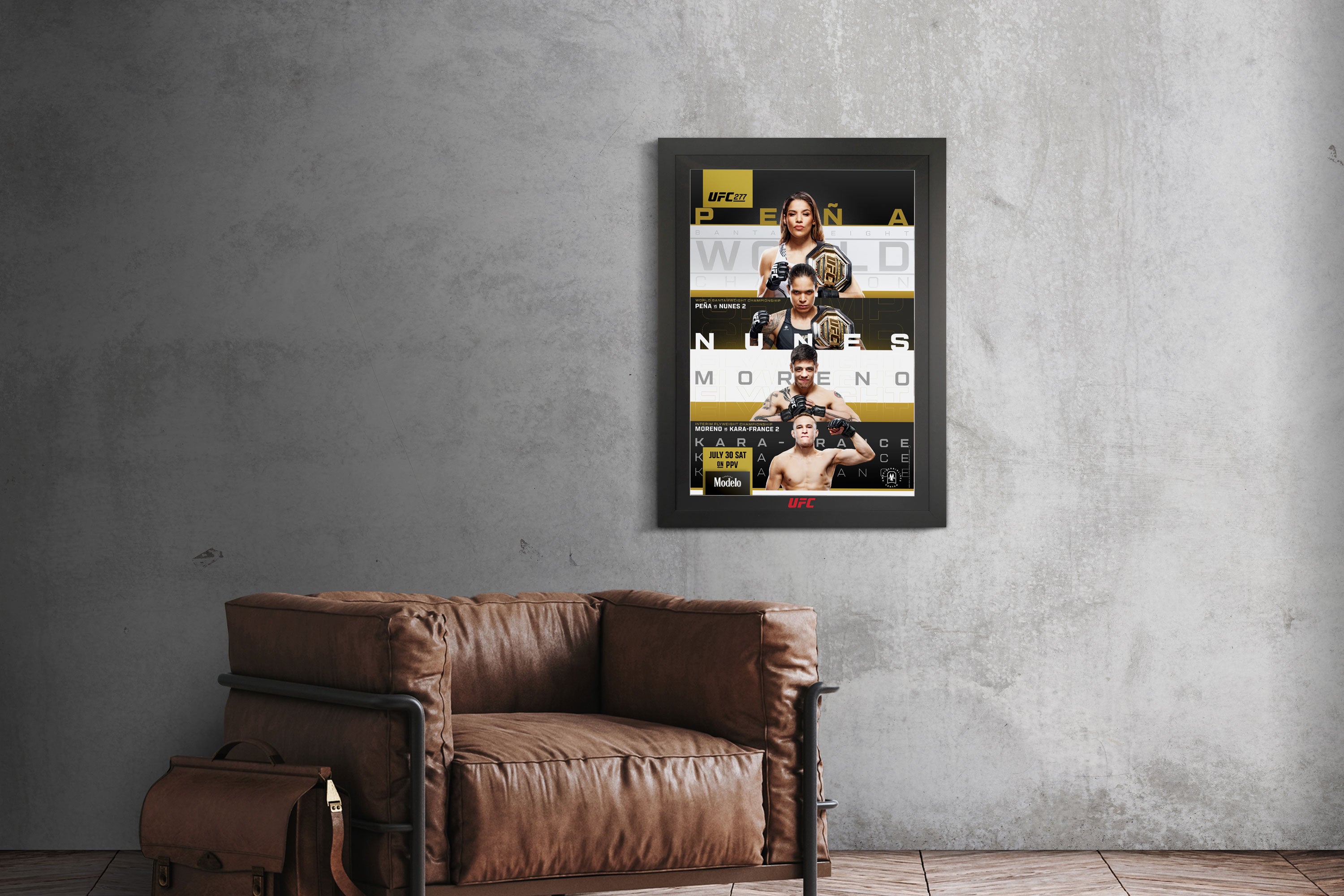 Event poster from the Pena vs Nunes UFC 277 event 