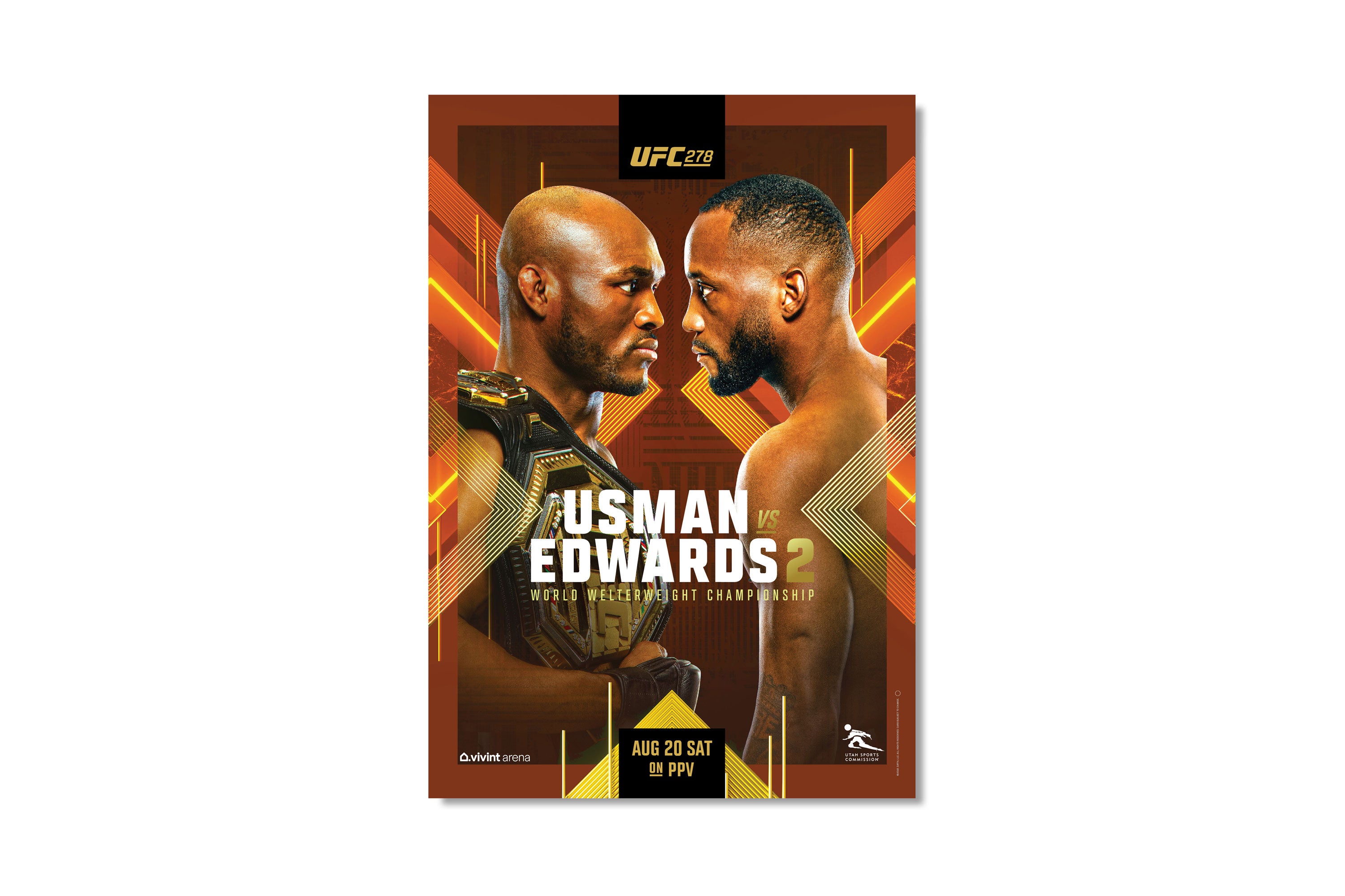UFC 278: Usman vs Edwards 2 Autographed Event Poster