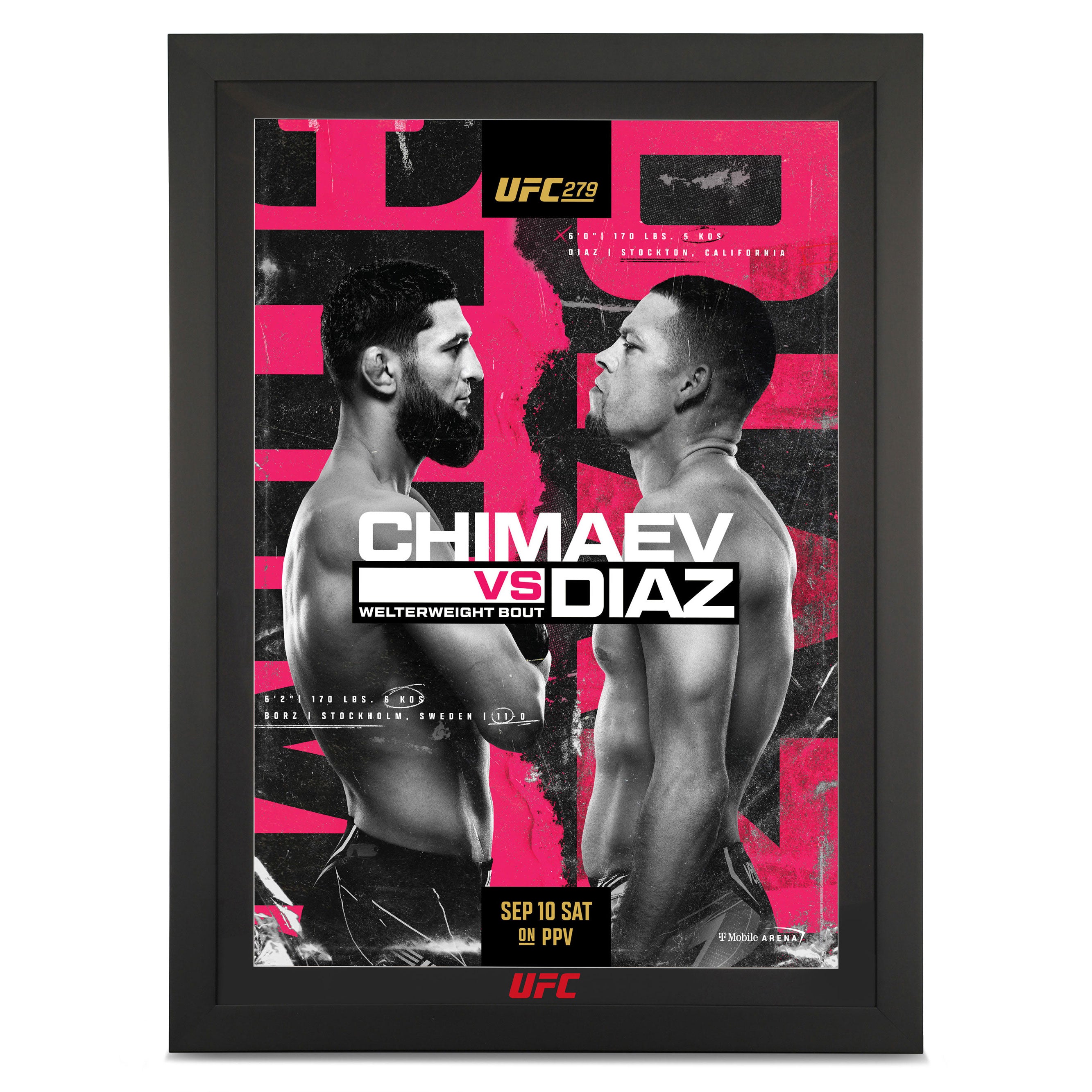 UFC 279: Chimaev vs Diaz Autographed Poster