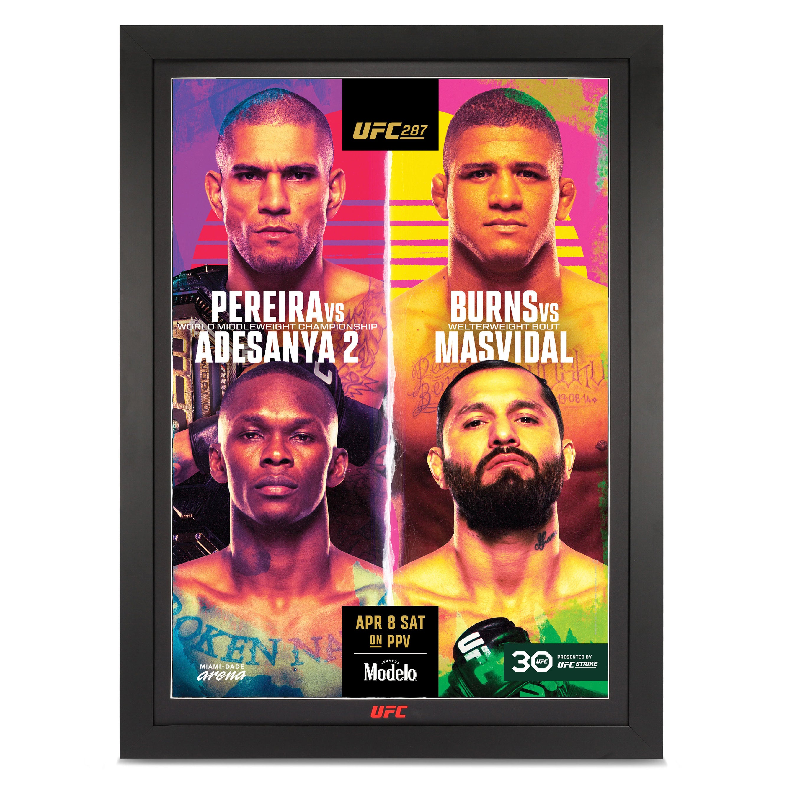 UFC 287: Pereira vs Adesanya 2 Autographed Event Poster