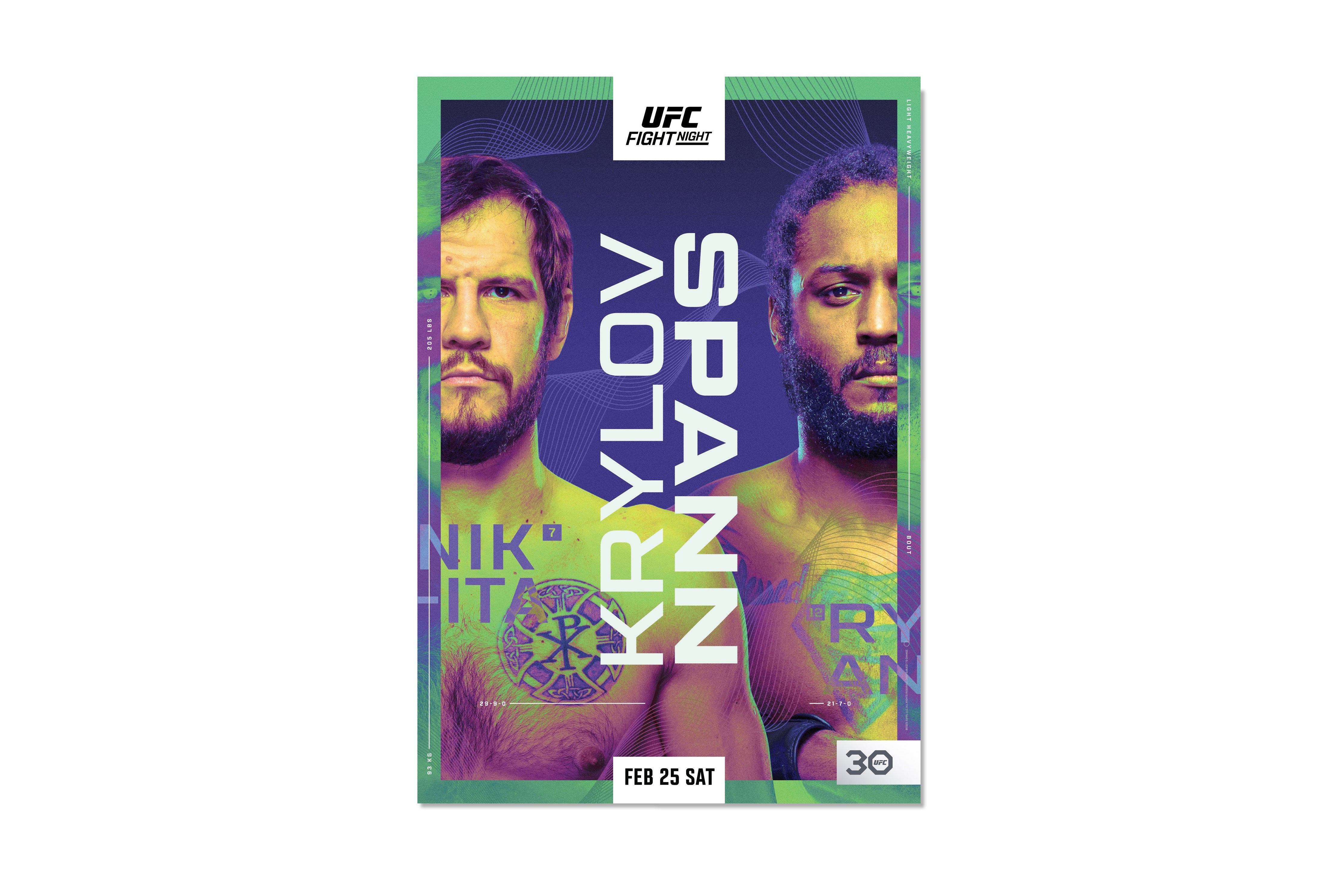 UFC Fight Night: Krylov vs Spann Autographed Event Poster