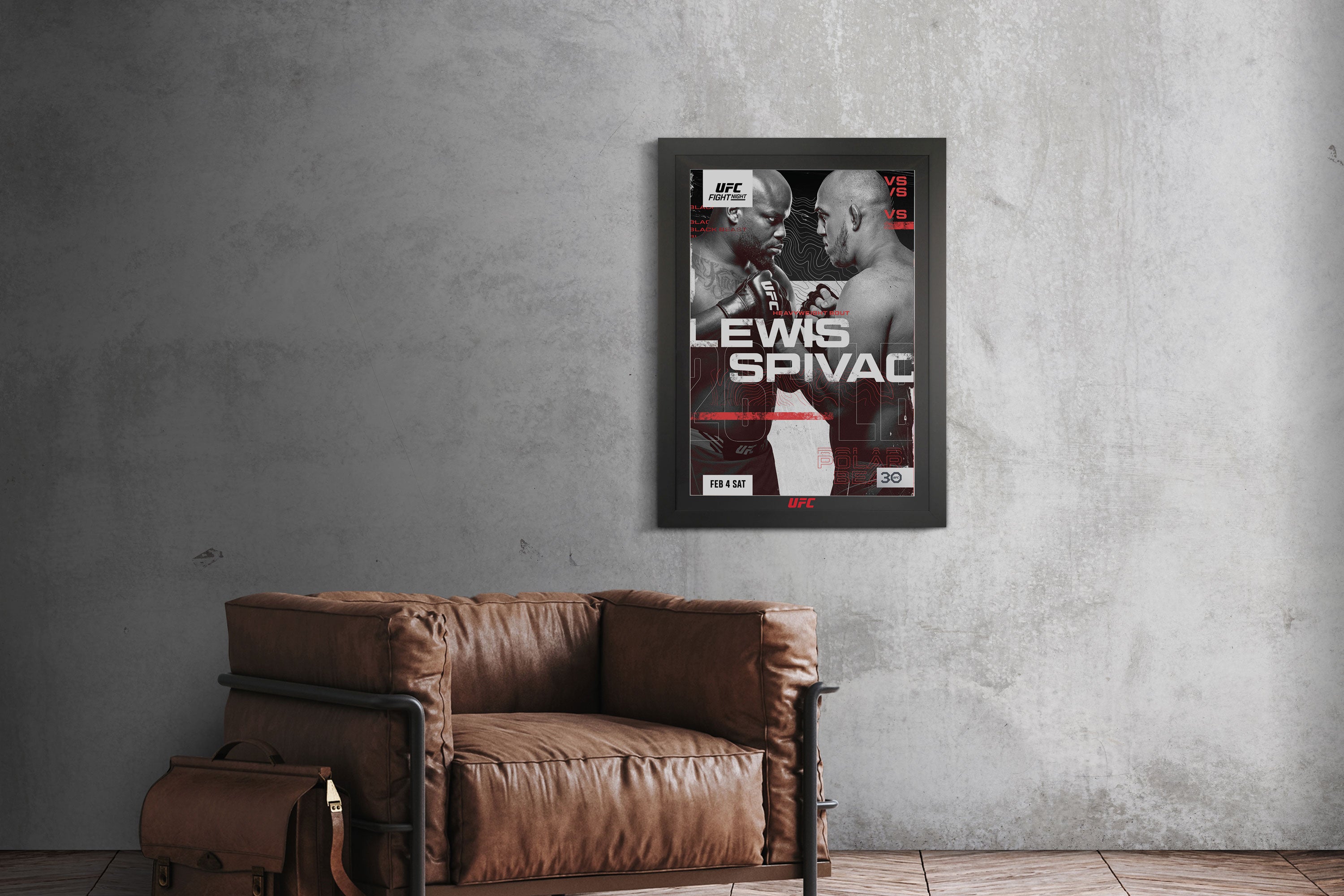 UFC Fight Night: Lewis vs Spivak Autographed Event Poster