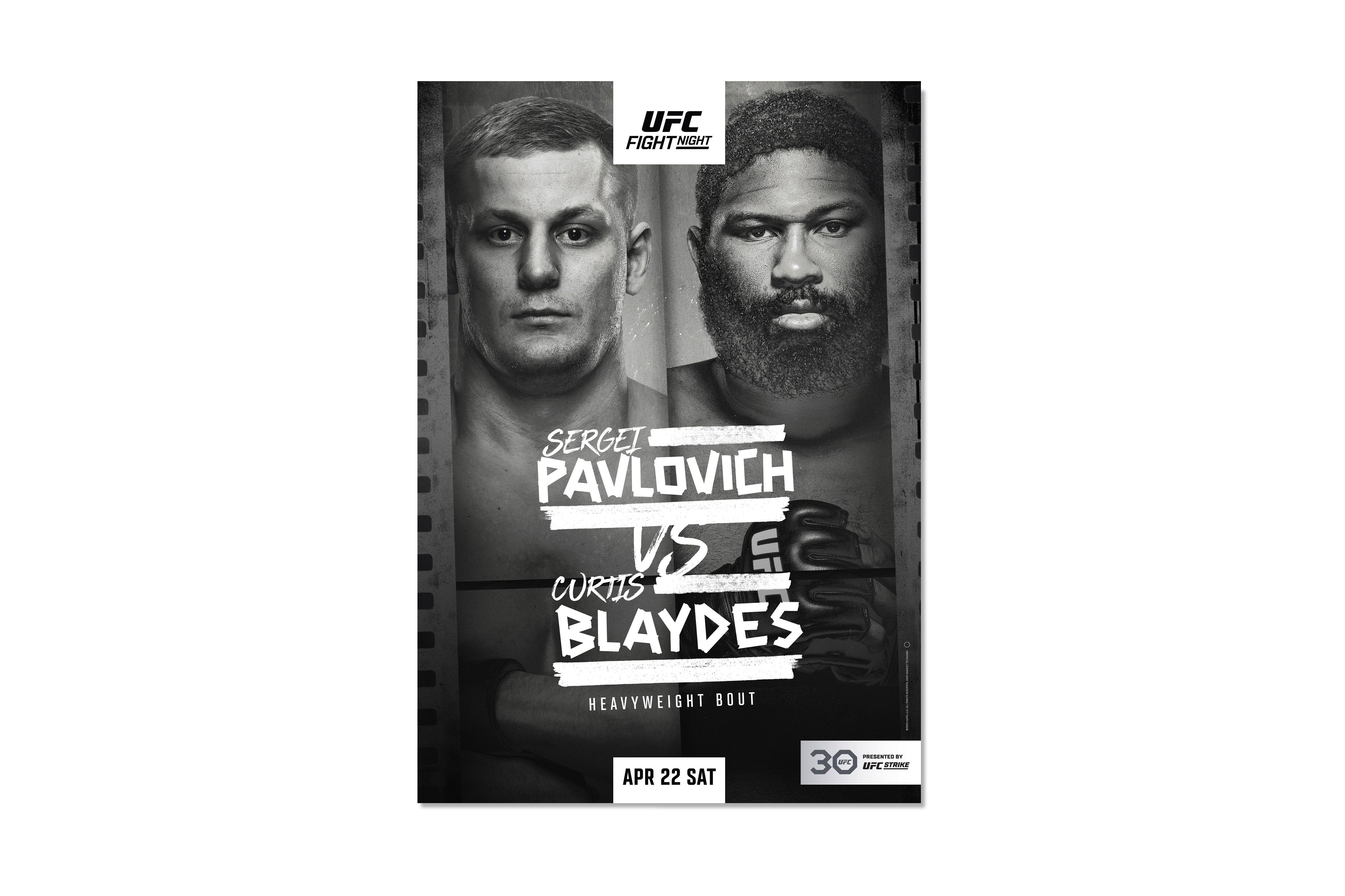 UFC Fight Night: Pavlovich vs Blaydes Autographed Event Poster