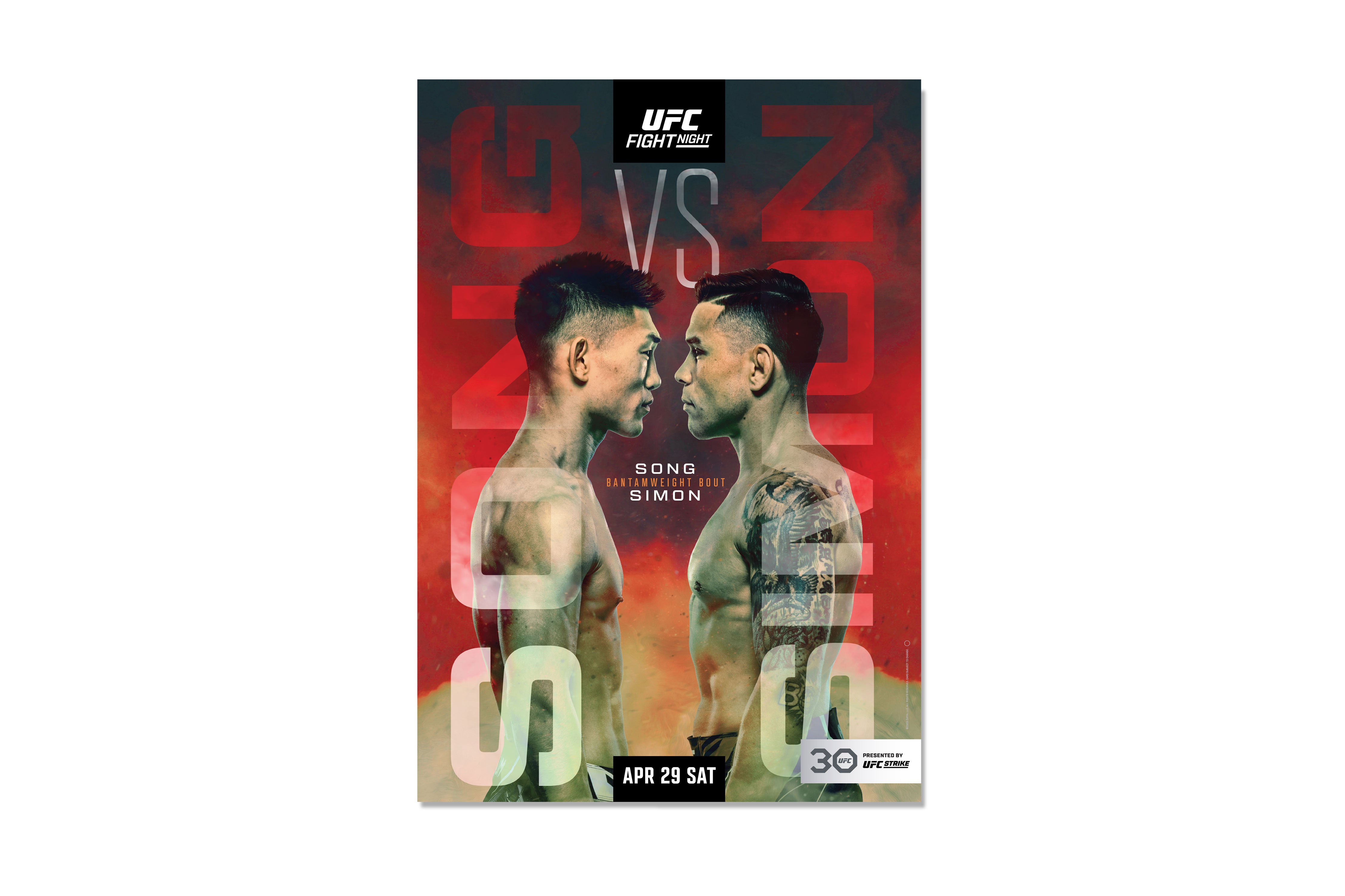 UFC Fight Night: Song vs Simón Autographed Event Poster
