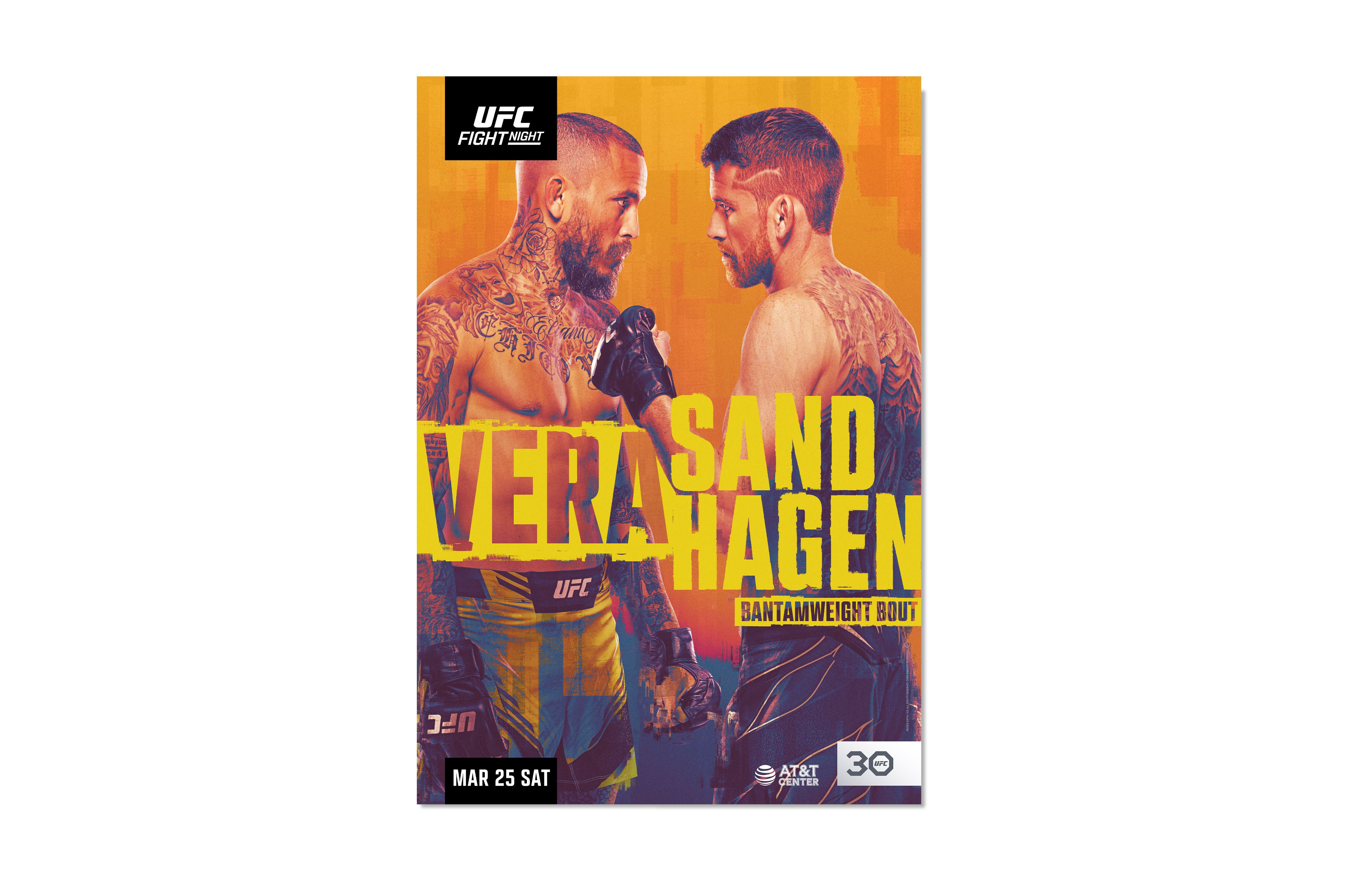UFC Fight Night: Vera vs Sandhagen Autographed Event Poster